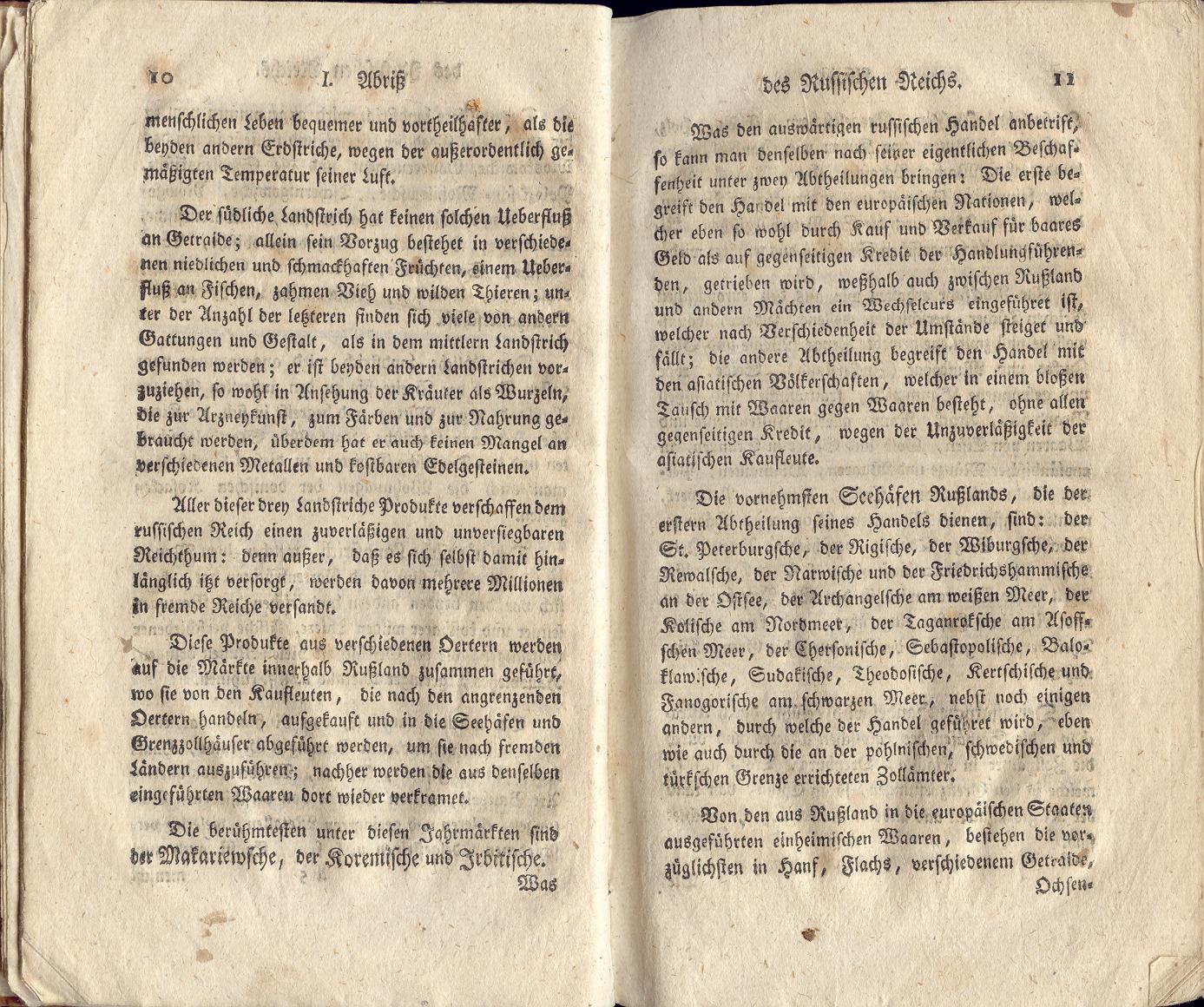 Uebersicht des Russischen Reichs (1790) | 10. (10-11) Основной текст