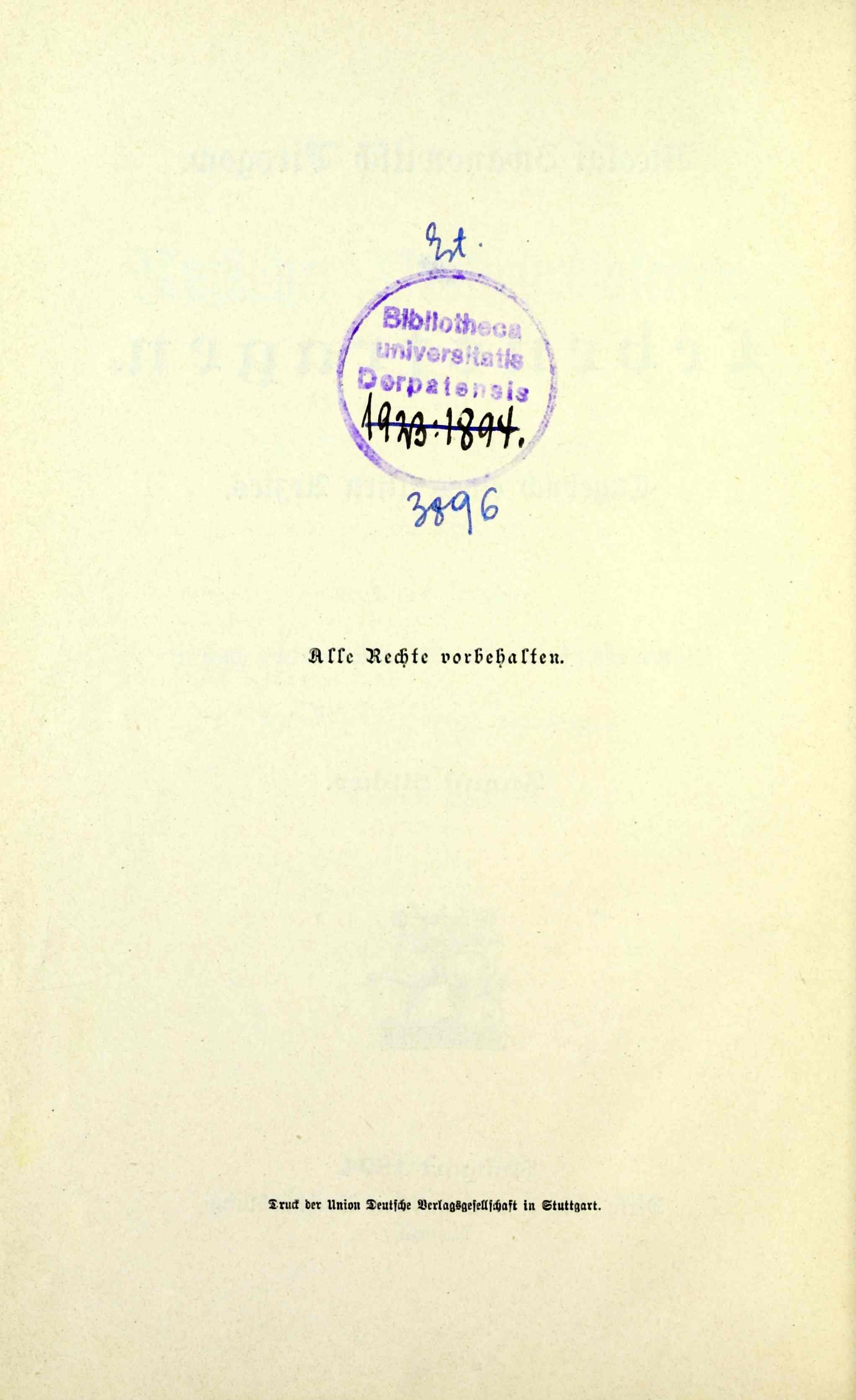 Lebensfragen: Tagebuch eines alten Arztes (1894) | 4. Разворот титульного листа