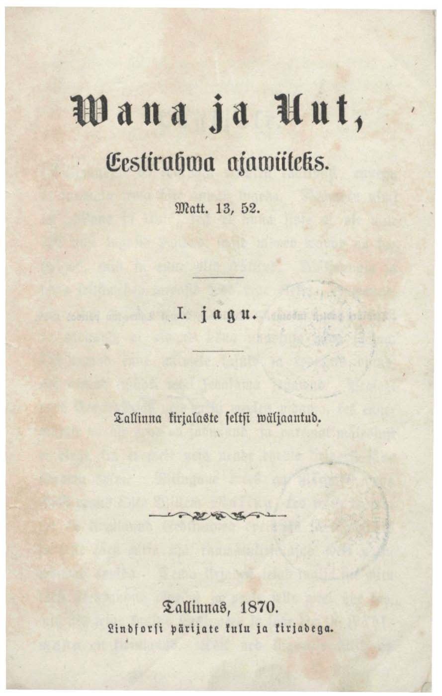 Wana ja Uut (1870) | 3. Titelblatt