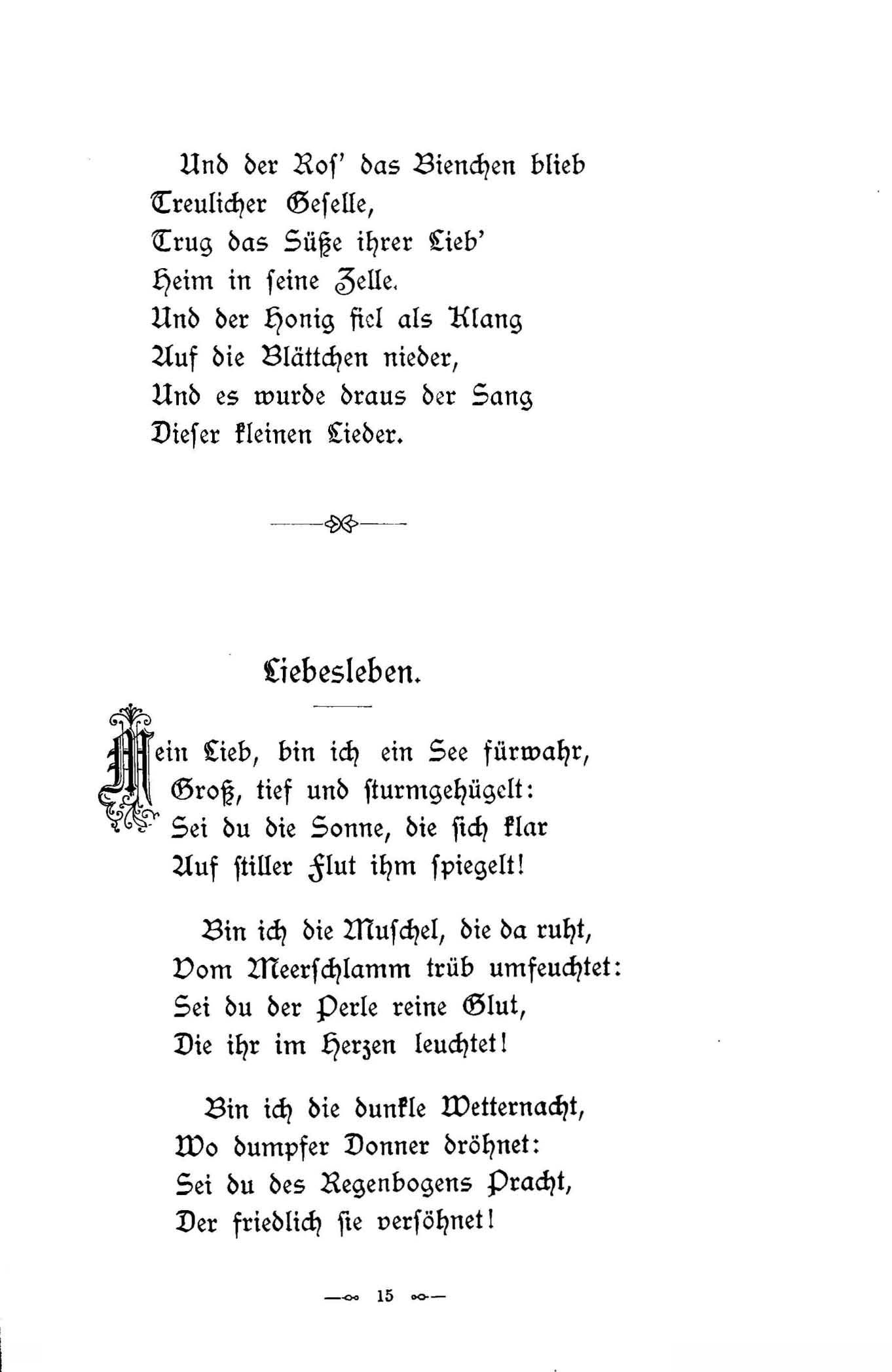Liebesleben (1896) | 1. (15) Main body of text
