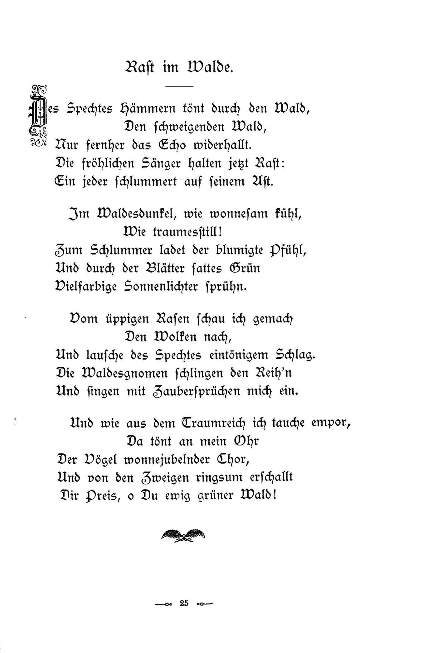 Rast im Walde (1896) | 1. (25) Haupttext