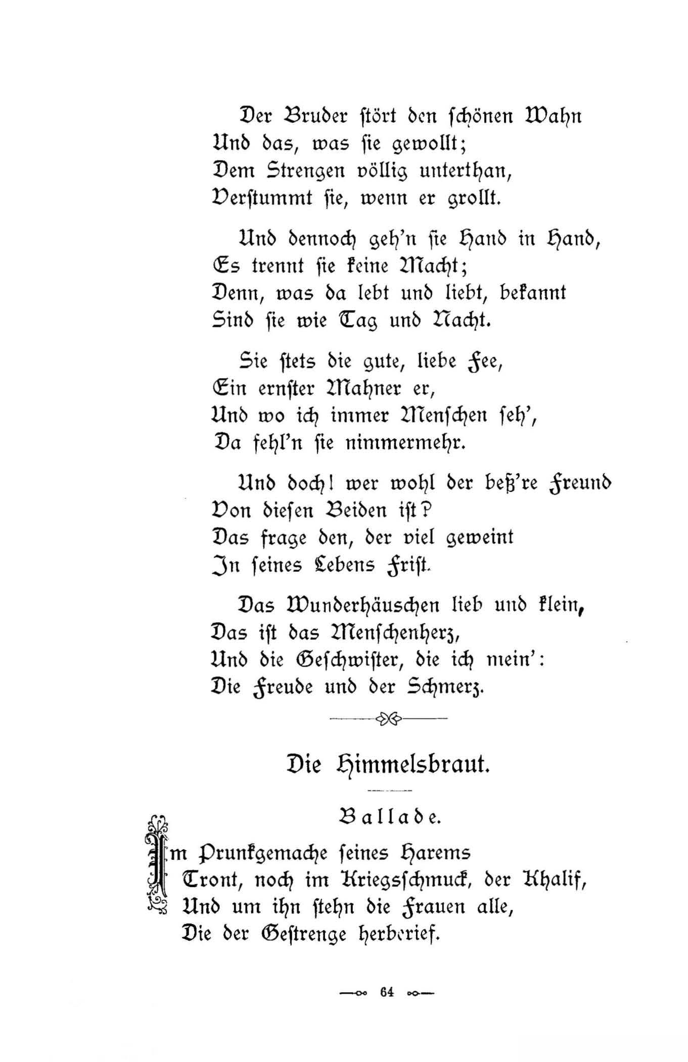 Die Himmelsbraut (1896) | 1. (64) Põhitekst