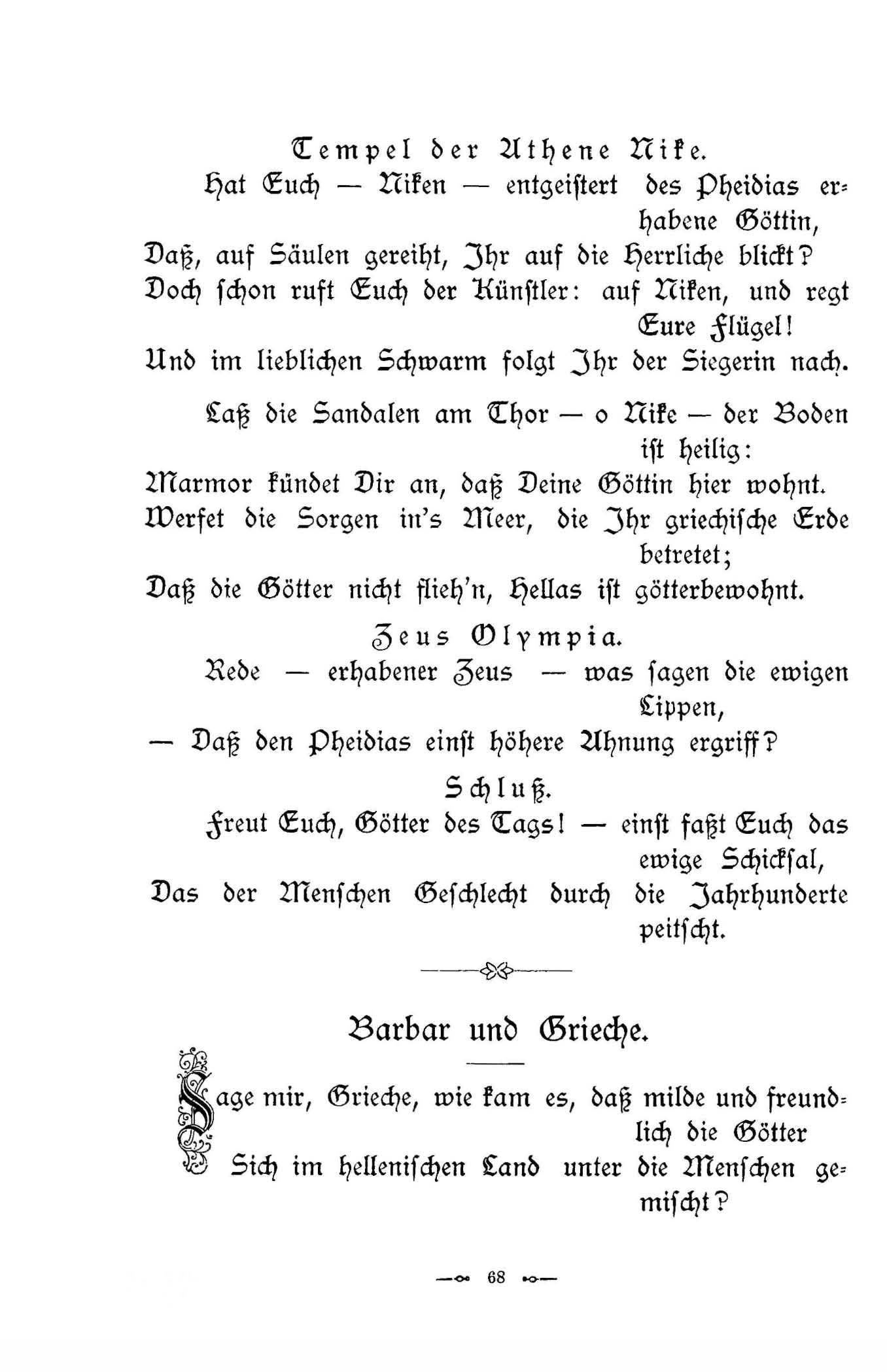 Barbar und Grieche (1896) | 1. (68) Põhitekst