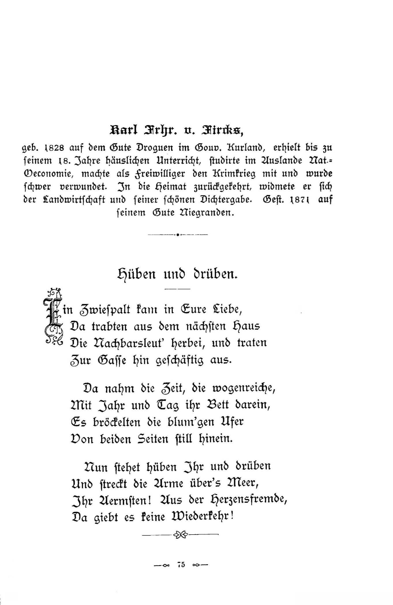 Baltische Dichtungen (1896) | 81. (75) Põhitekst