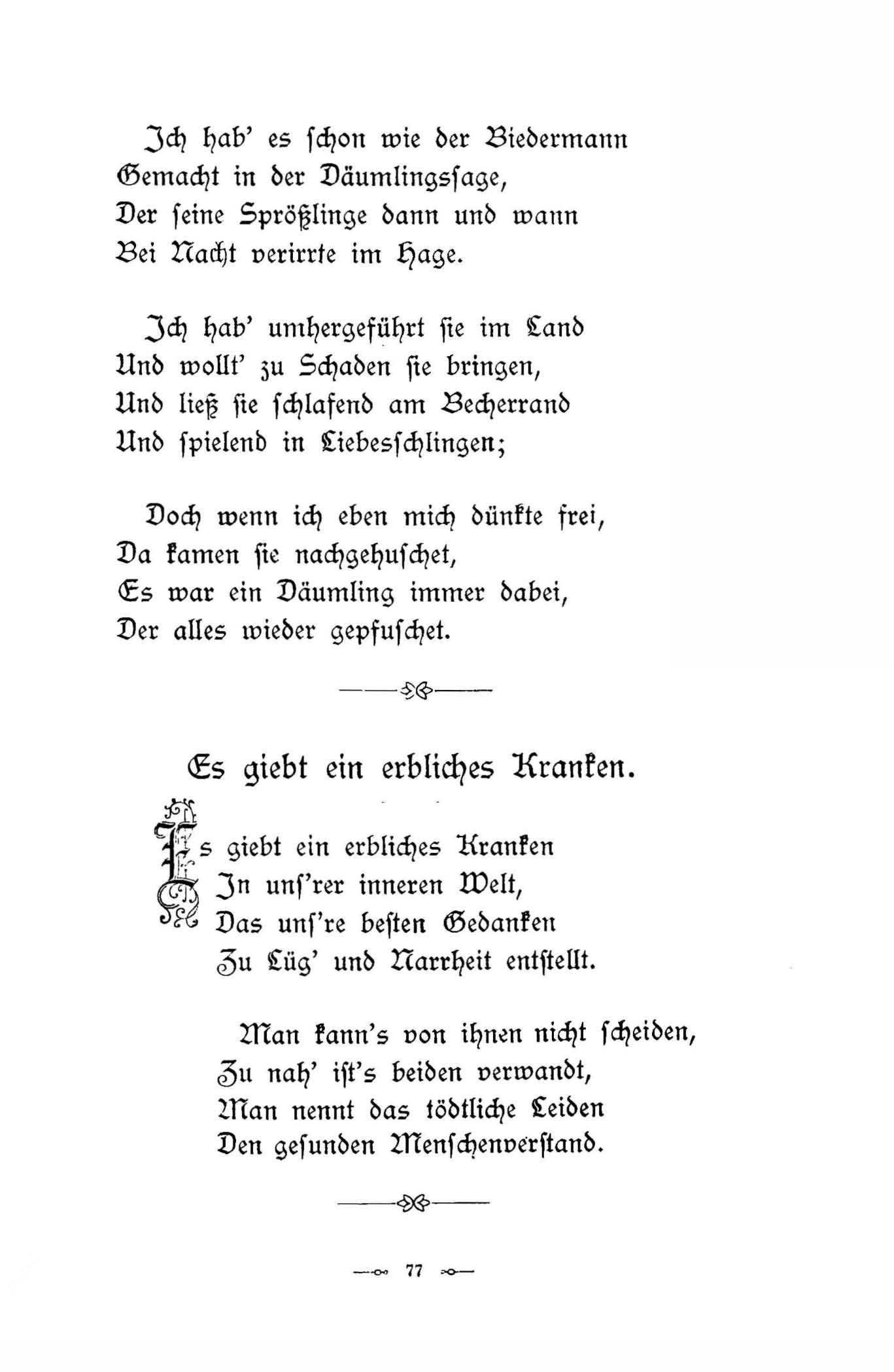 Es giebt ein erbliches Kranken (1896) | 1. (77) Основной текст