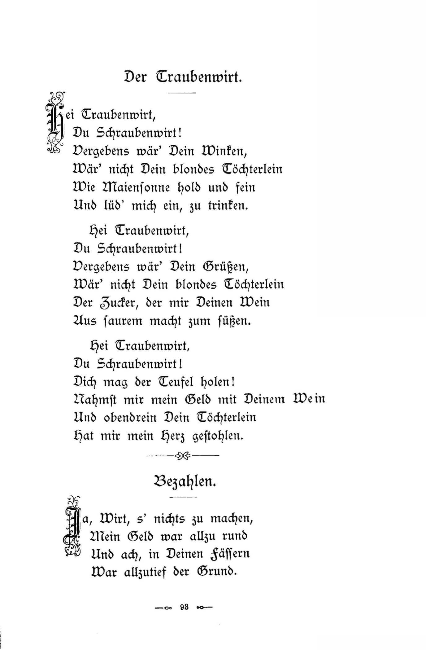 Bezahlen (1896) | 1. (93) Основной текст