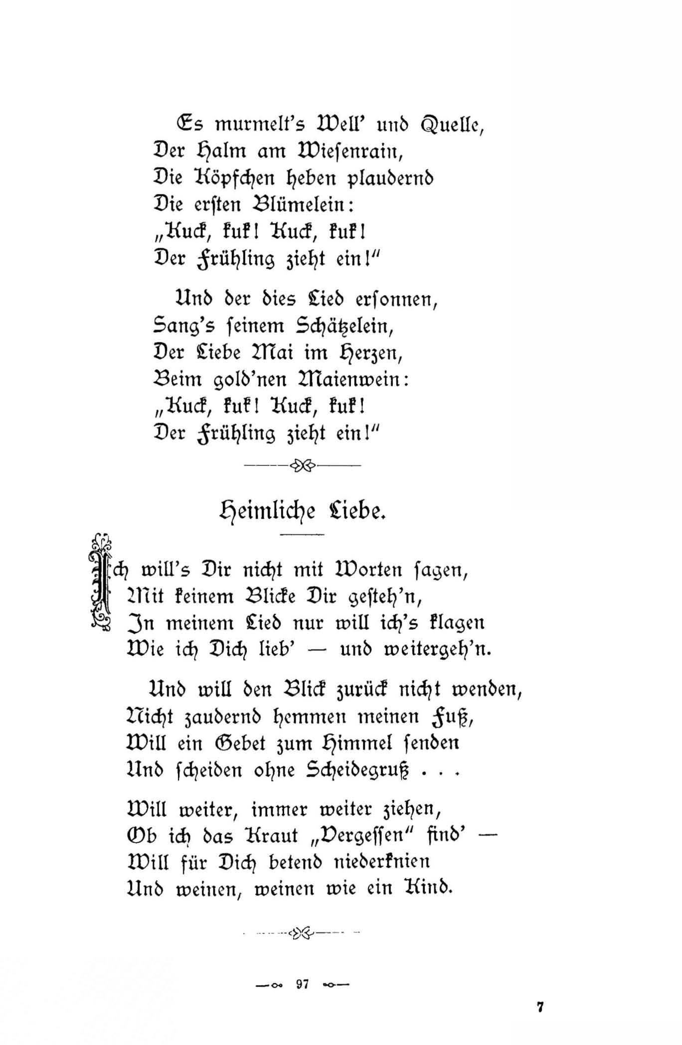 Heimliche Liebe (1896) | 1. (97) Main body of text