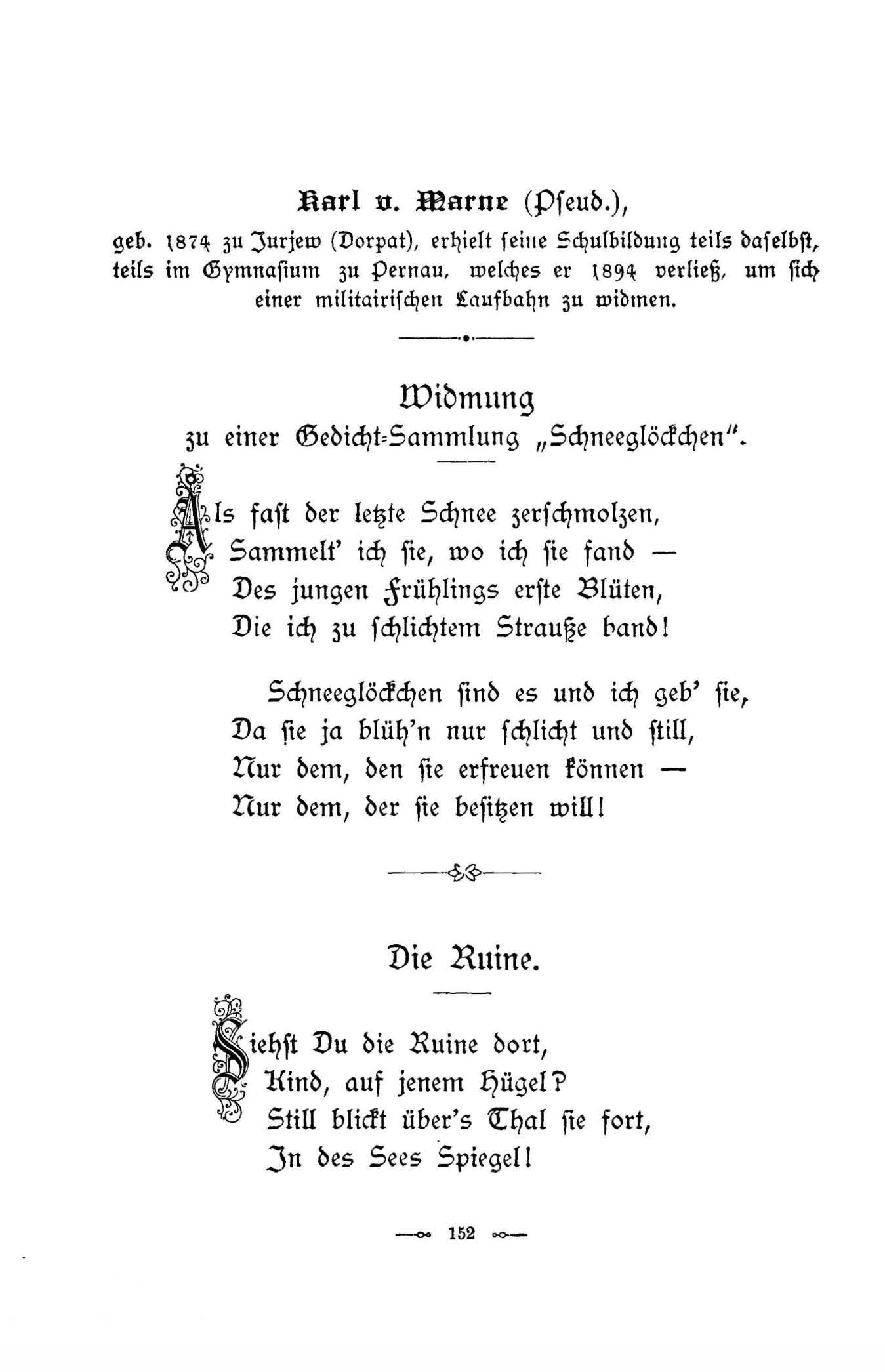Baltische Dichtungen (1896) | 158. (152) Põhitekst