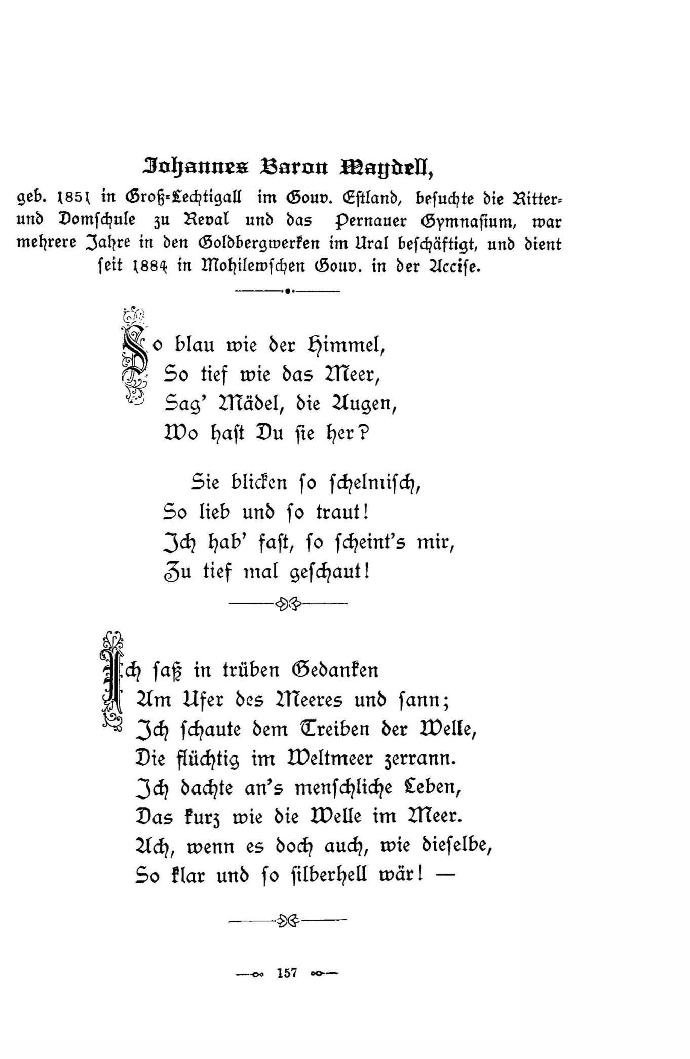 Baltische Dichtungen (1896) | 163. (157) Põhitekst