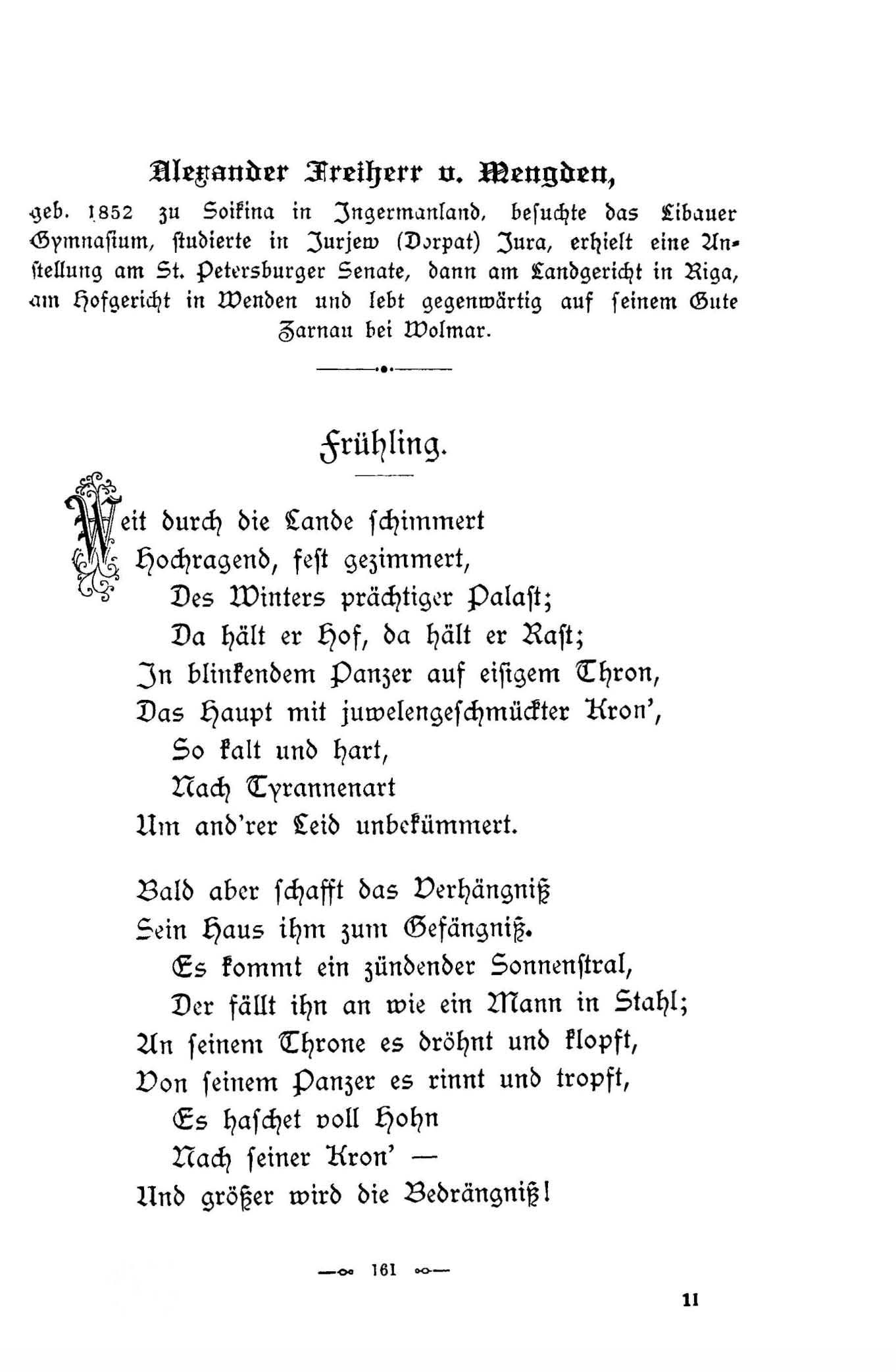 Baltische Dichtungen (1896) | 167. (161) Põhitekst