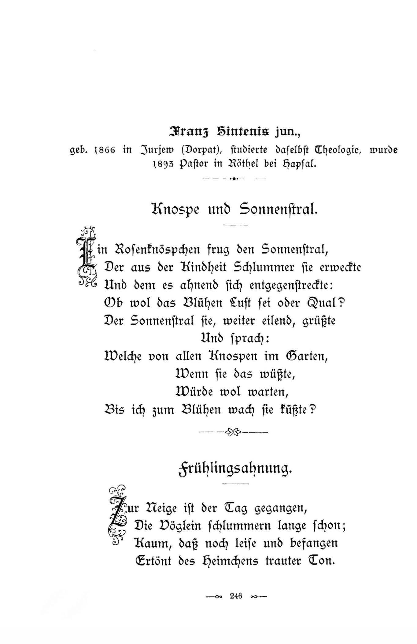 Baltische Dichtungen (1896) | 252. (246) Põhitekst
