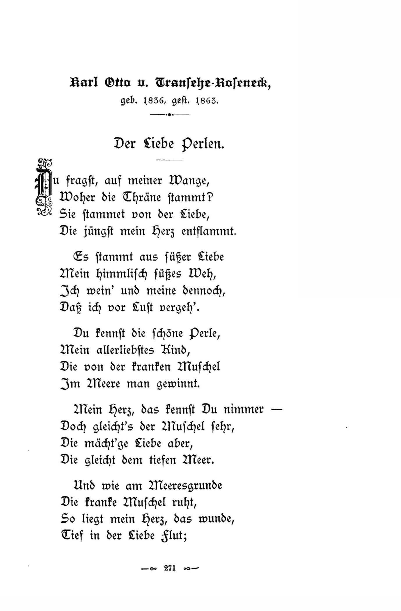 Der Liebe Perlen (1896) | 1. (271) Haupttext
