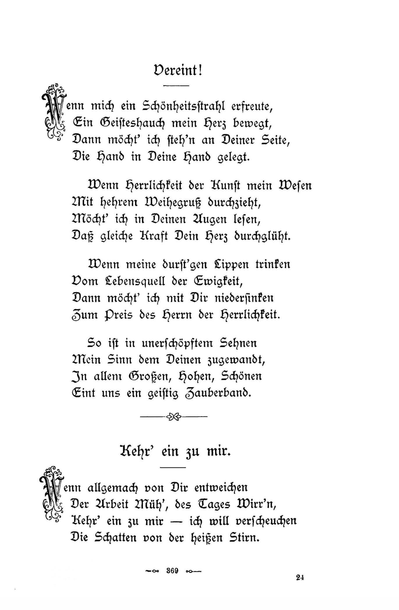 Kehr' ein zu mir (1896) | 1. (369) Main body of text