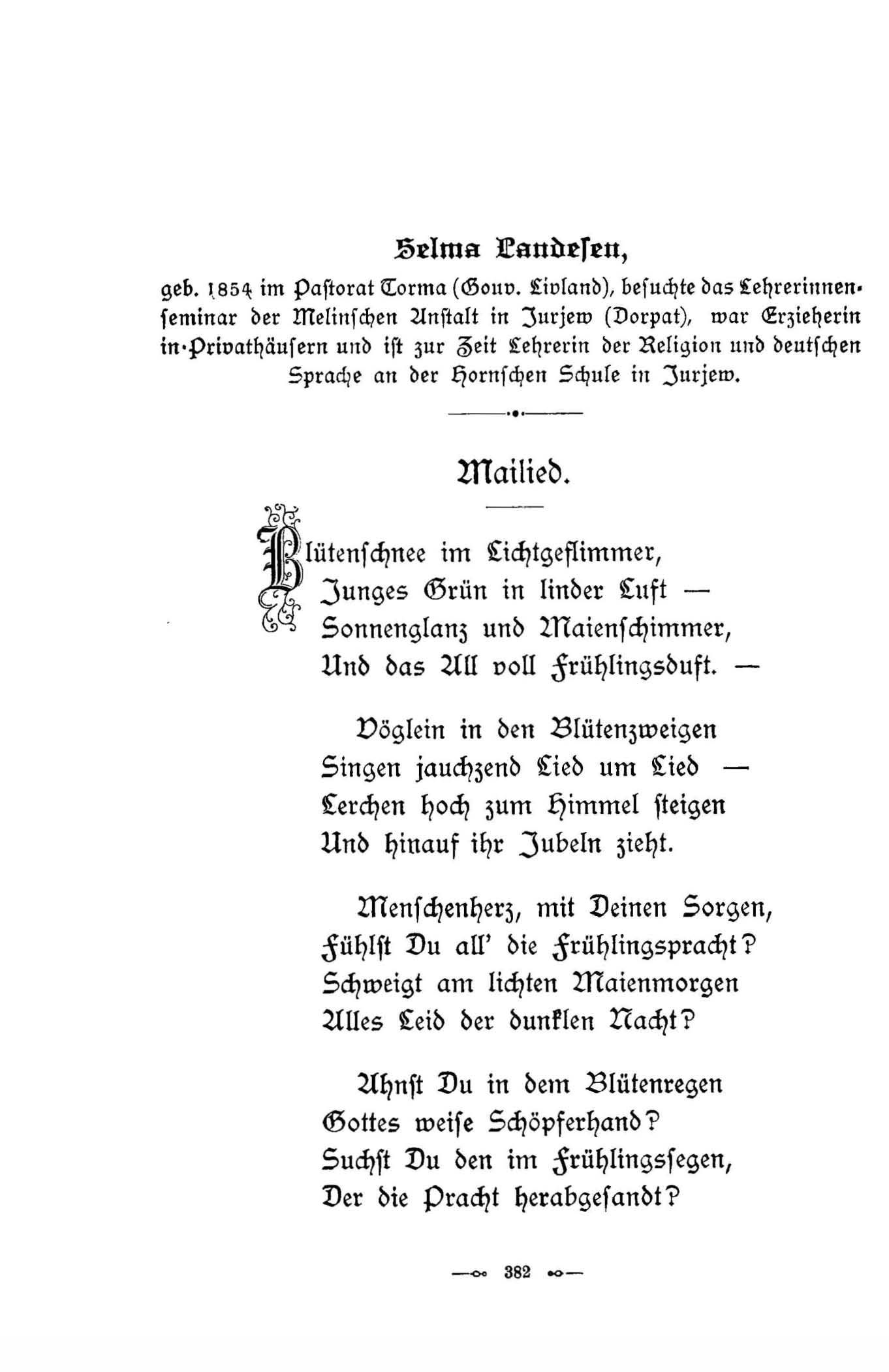 Baltische Dichtungen (1896) | 386. (382) Põhitekst