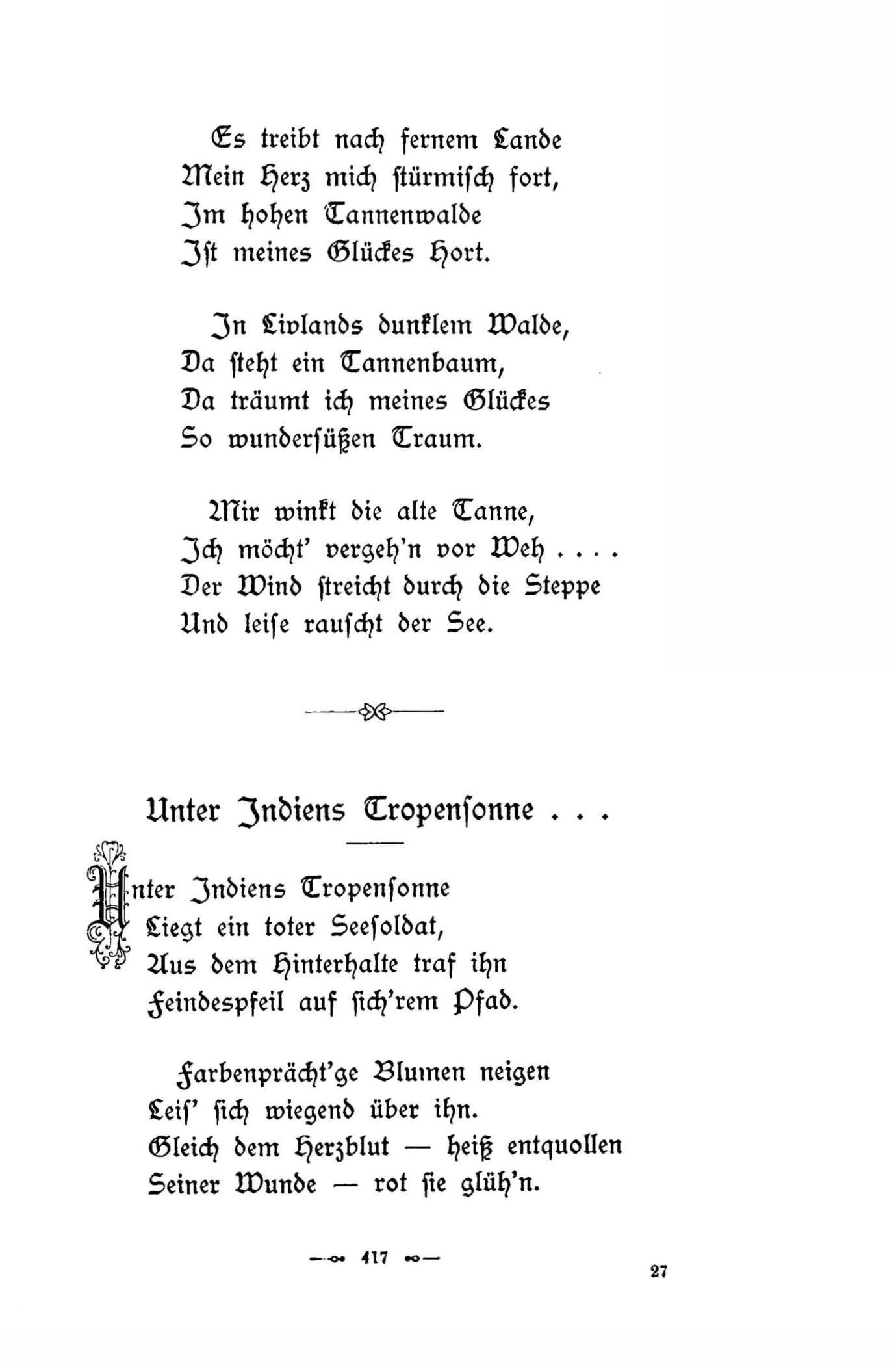 Baltische Dichtungen (1896) | 421. (417) Põhitekst