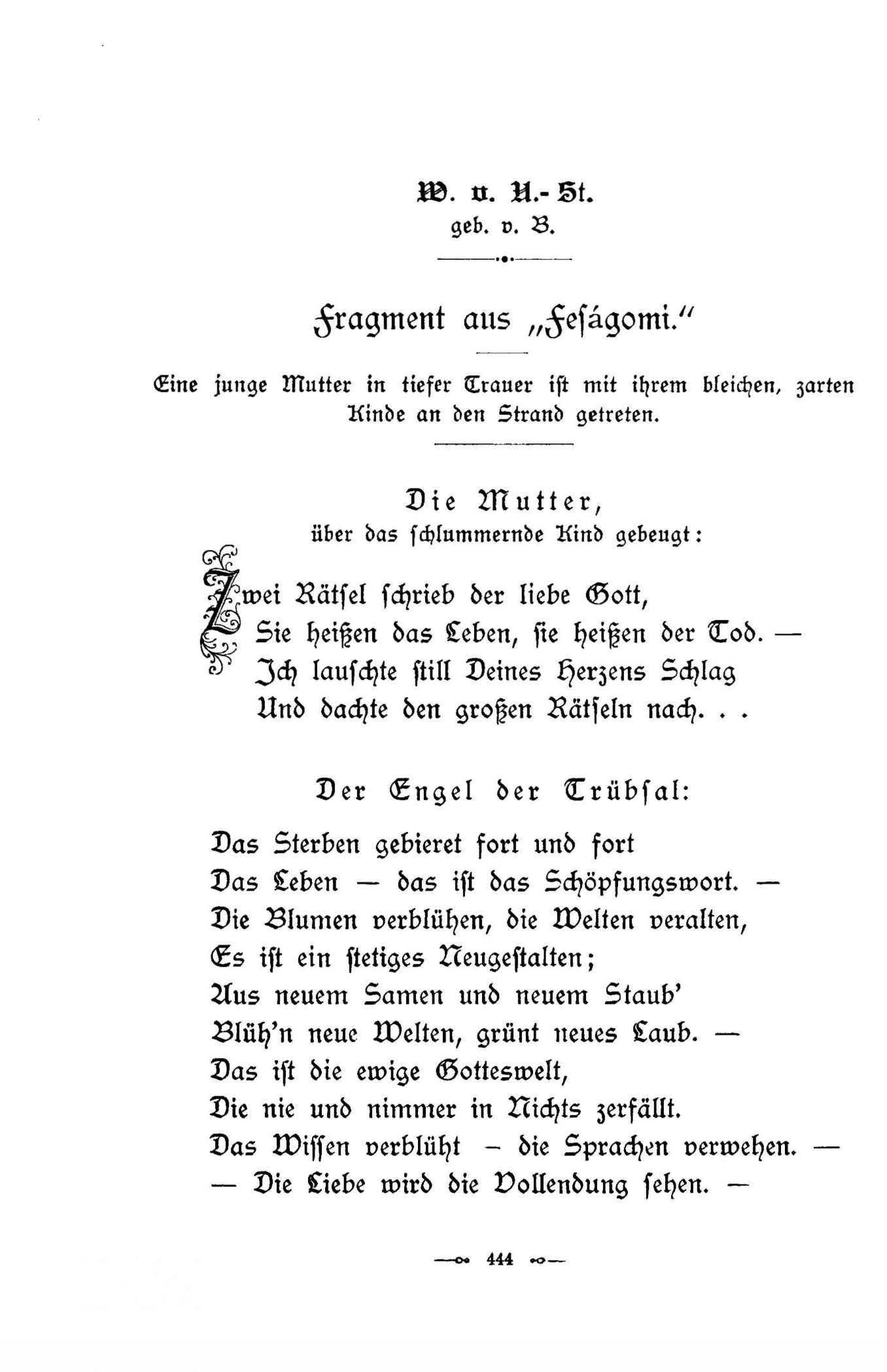 Baltische Dichtungen (1896) | 447. (444) Põhitekst