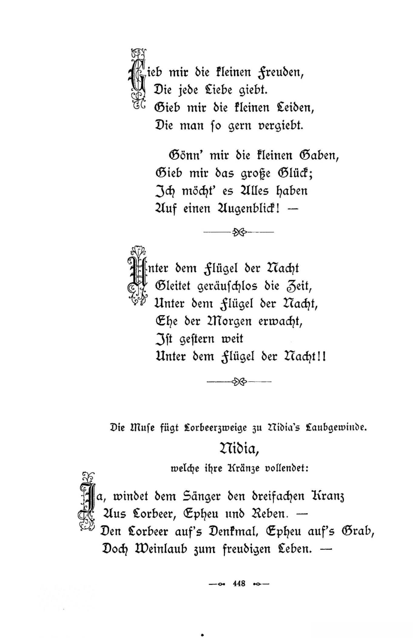 Gieb mir die kleinen Freuden ... (1896) | 1. (448) Main body of text