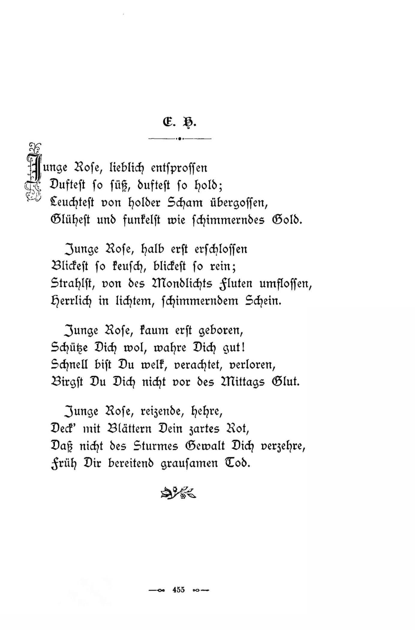 Junge Rose, lieblich entsprossen ... (1896) | 1. (455) Main body of text