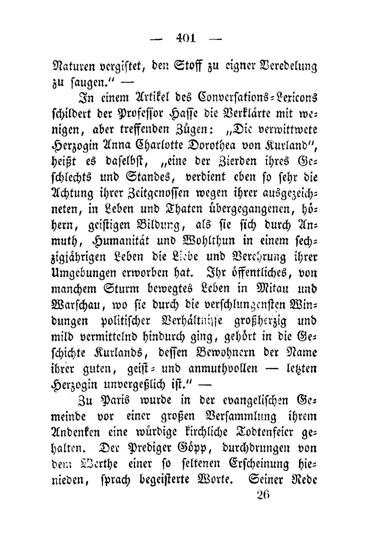 Anna Charlotte Dorothea, letzte Herzogin von Kurland (1823) | 410. Main body of text
