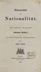 Humanität und Nationalität (1869) | 1. Titelblatt