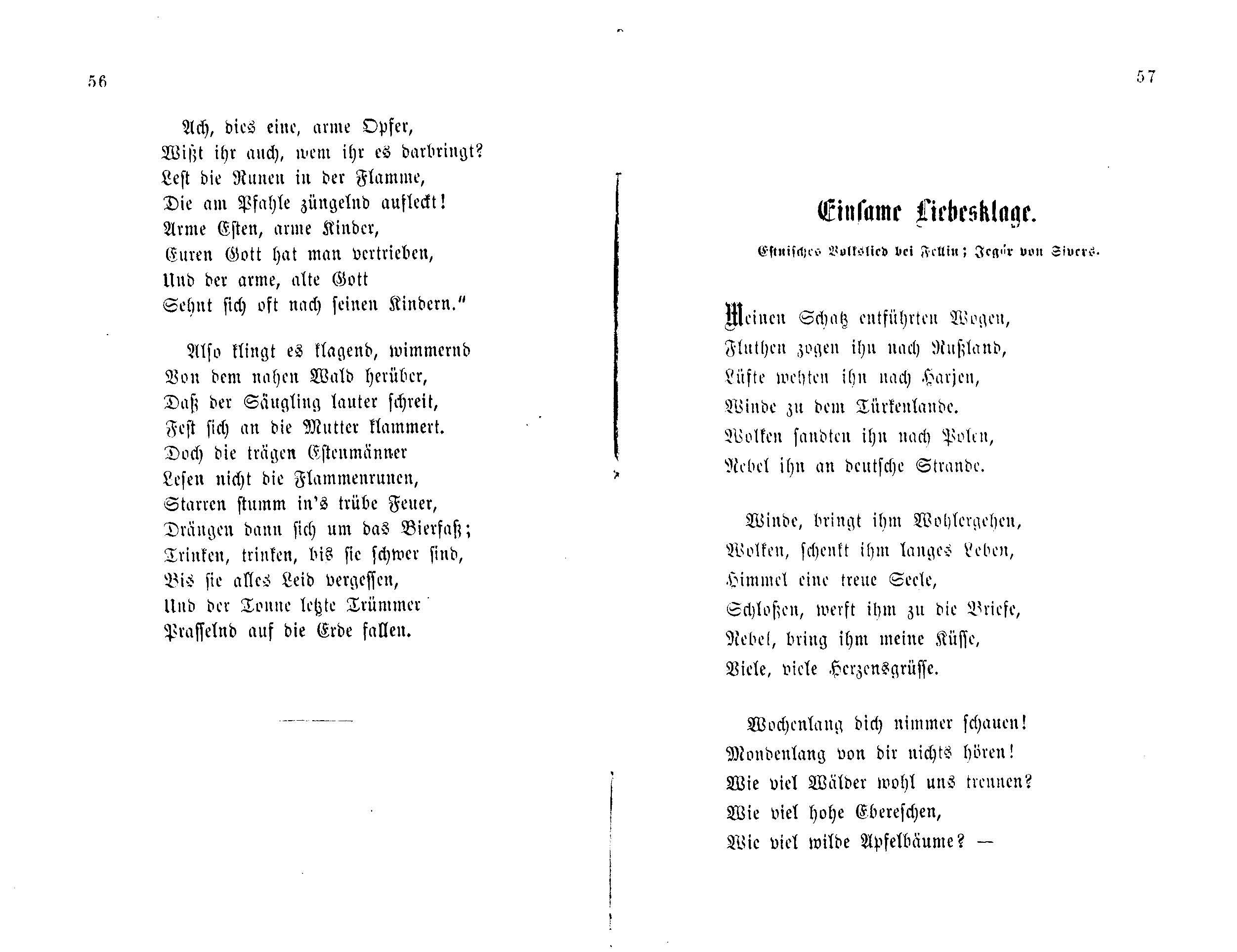Einsame Liebesklage (1877) | 1. (56-57) Main body of text