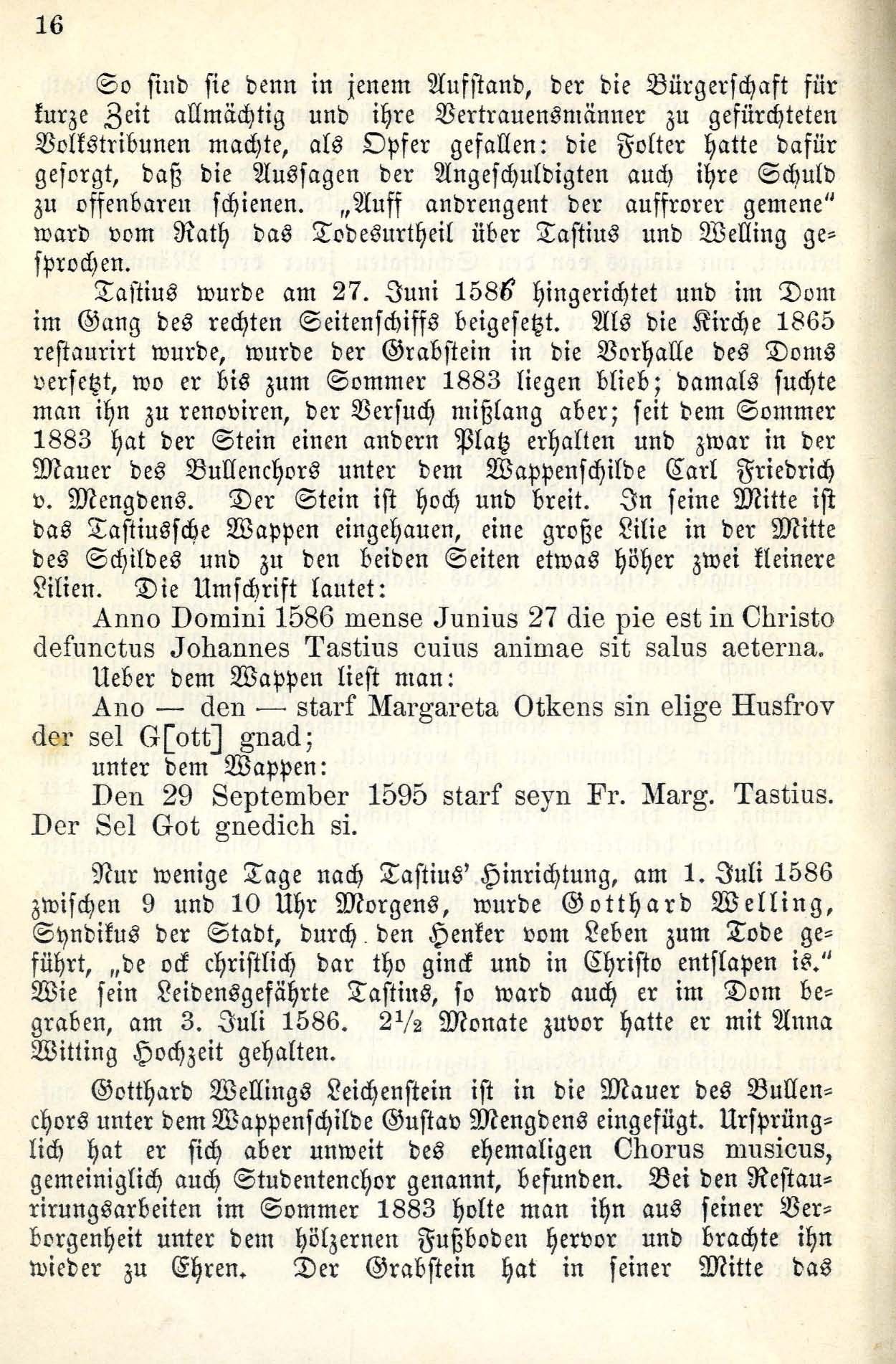 Denkmäler im Dom zu Riga (1885) | 17. Основной текст