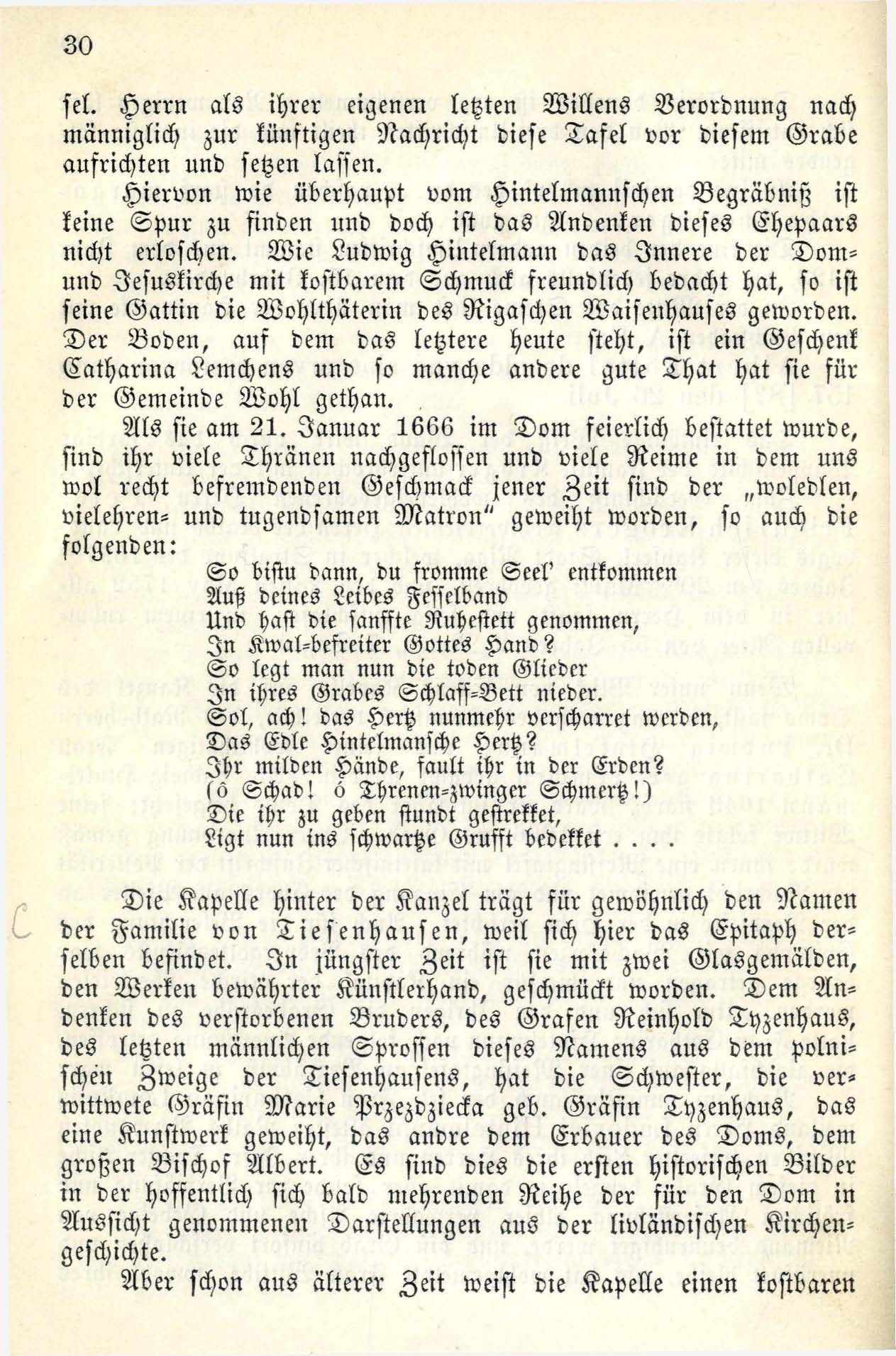 Denkmäler im Dom zu Riga (1885) | 31. Põhitekst
