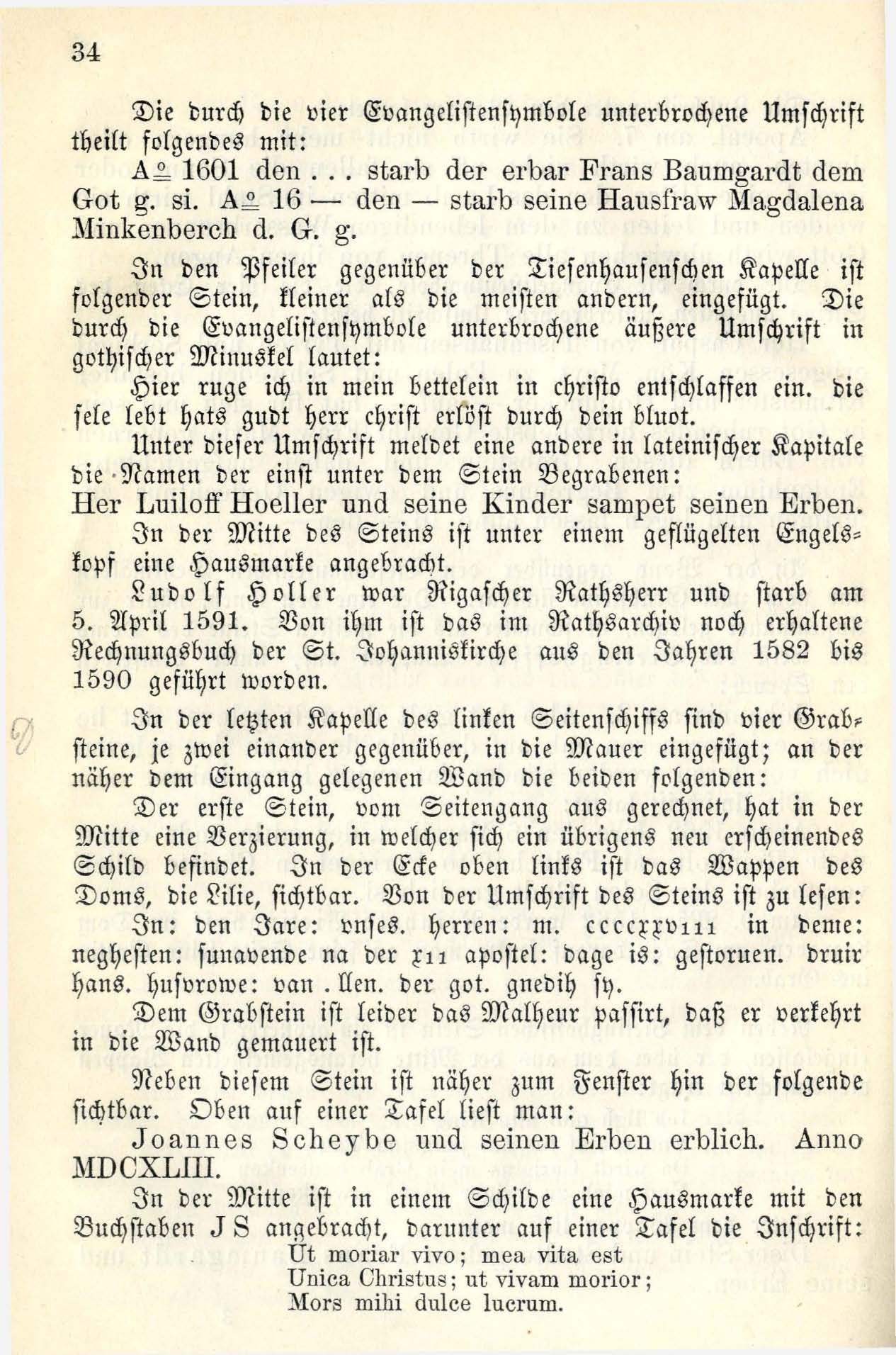 Denkmäler im Dom zu Riga (1885) | 35. Основной текст