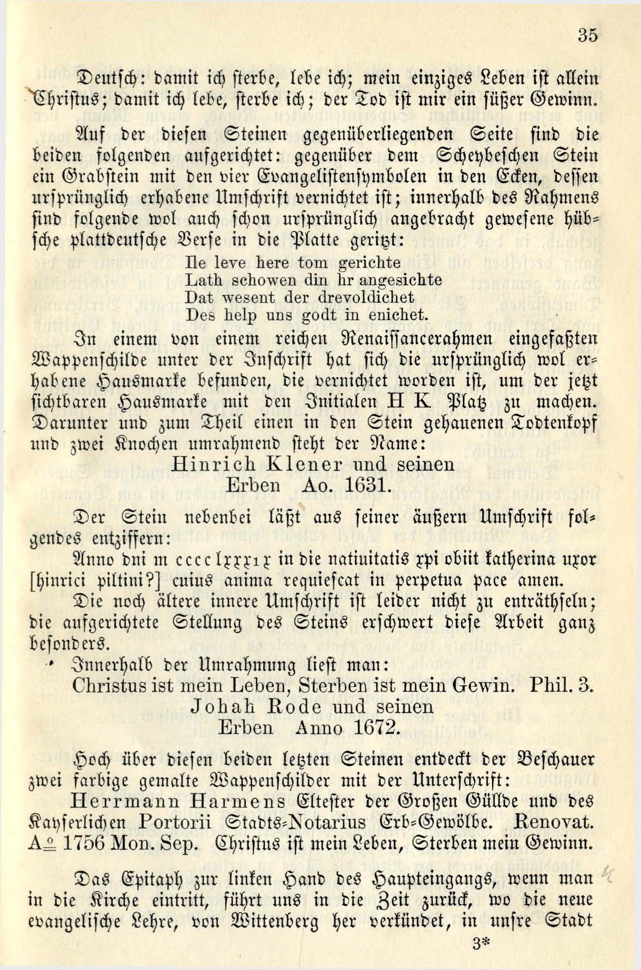 Denkmäler im Dom zu Riga (1885) | 36. Põhitekst