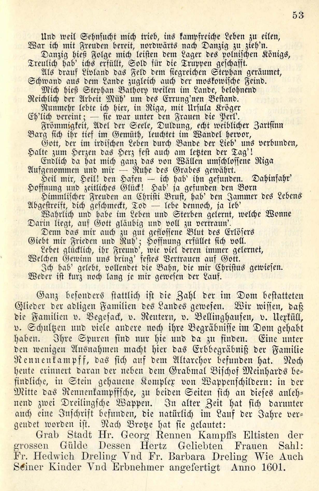 Denkmäler im Dom zu Riga (1885) | 54. Основной текст