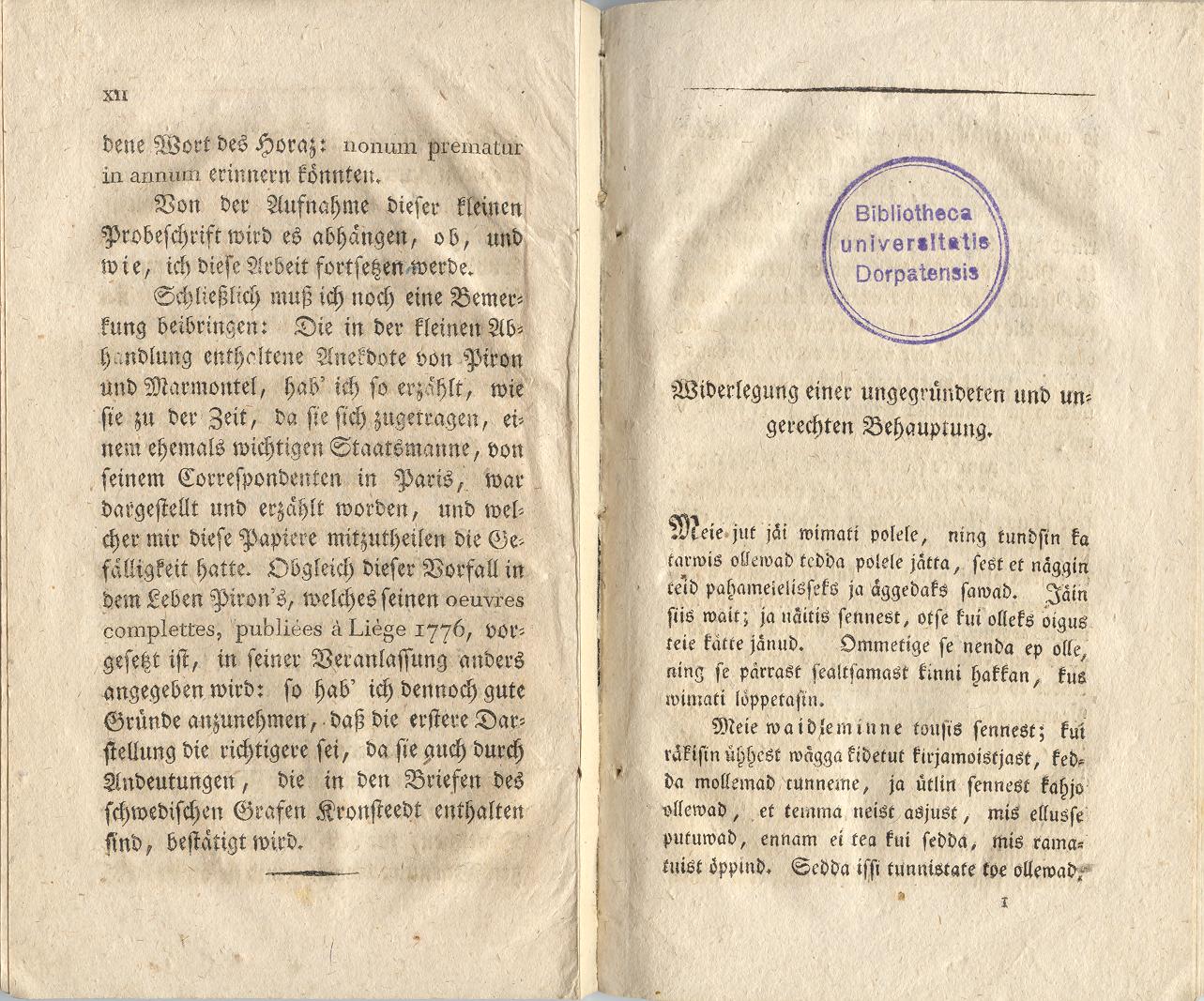 Ehstnische Originalblätter für Deutsche (1816) | 7. (XII-1) Main body of text