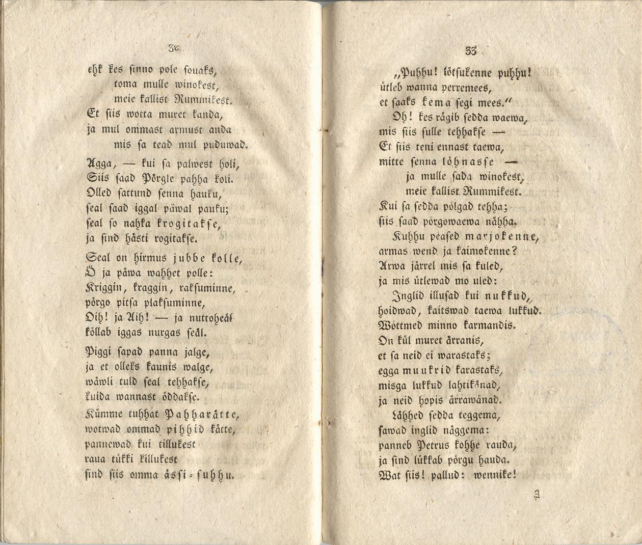 Ehstnische Originalblätter für Deutsche (1816) | 22. (32-33) Põhitekst
