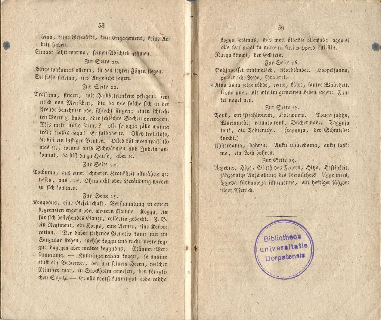 Ehstnische Originalblätter für Deutsche (1816) | 35. (58-59) Main body of text