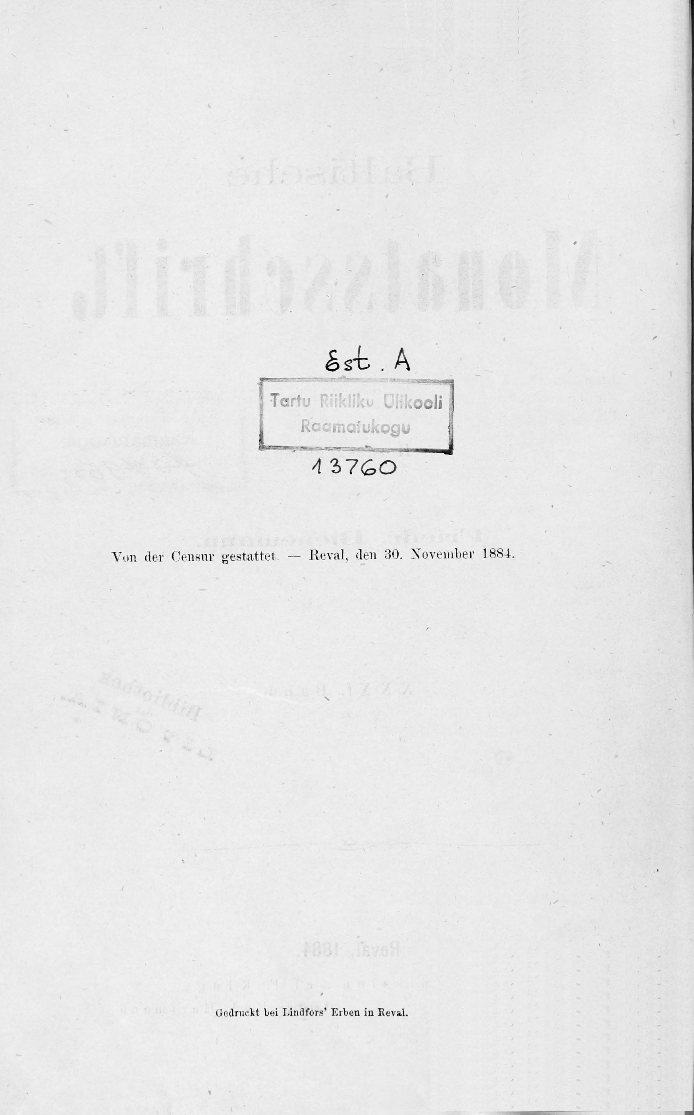 Baltische Monatsschrift [31] (1884) | 2. Põhitekst