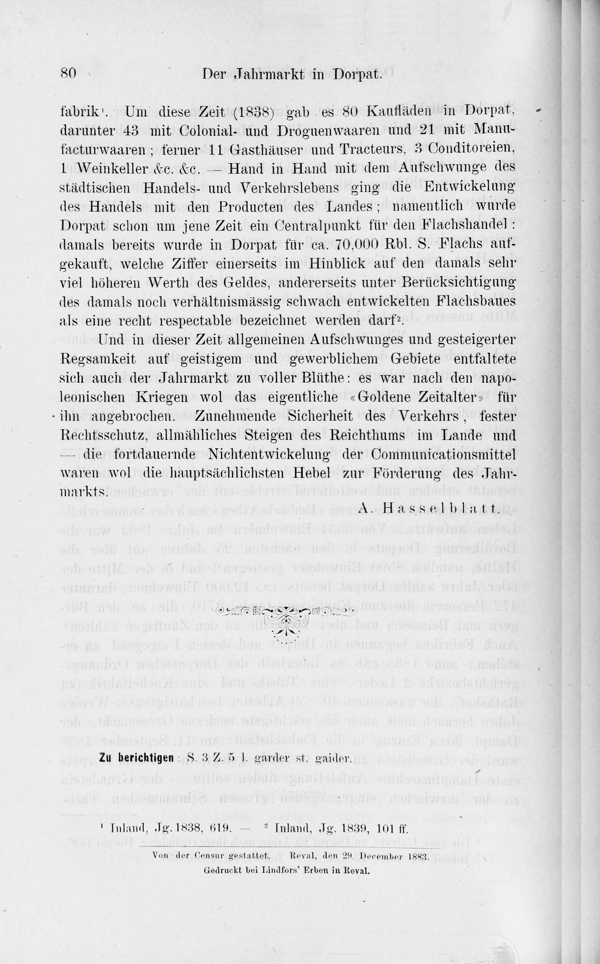 Der Jahrmarkt in Dorpat [1] (1884) | 20. Основной текст