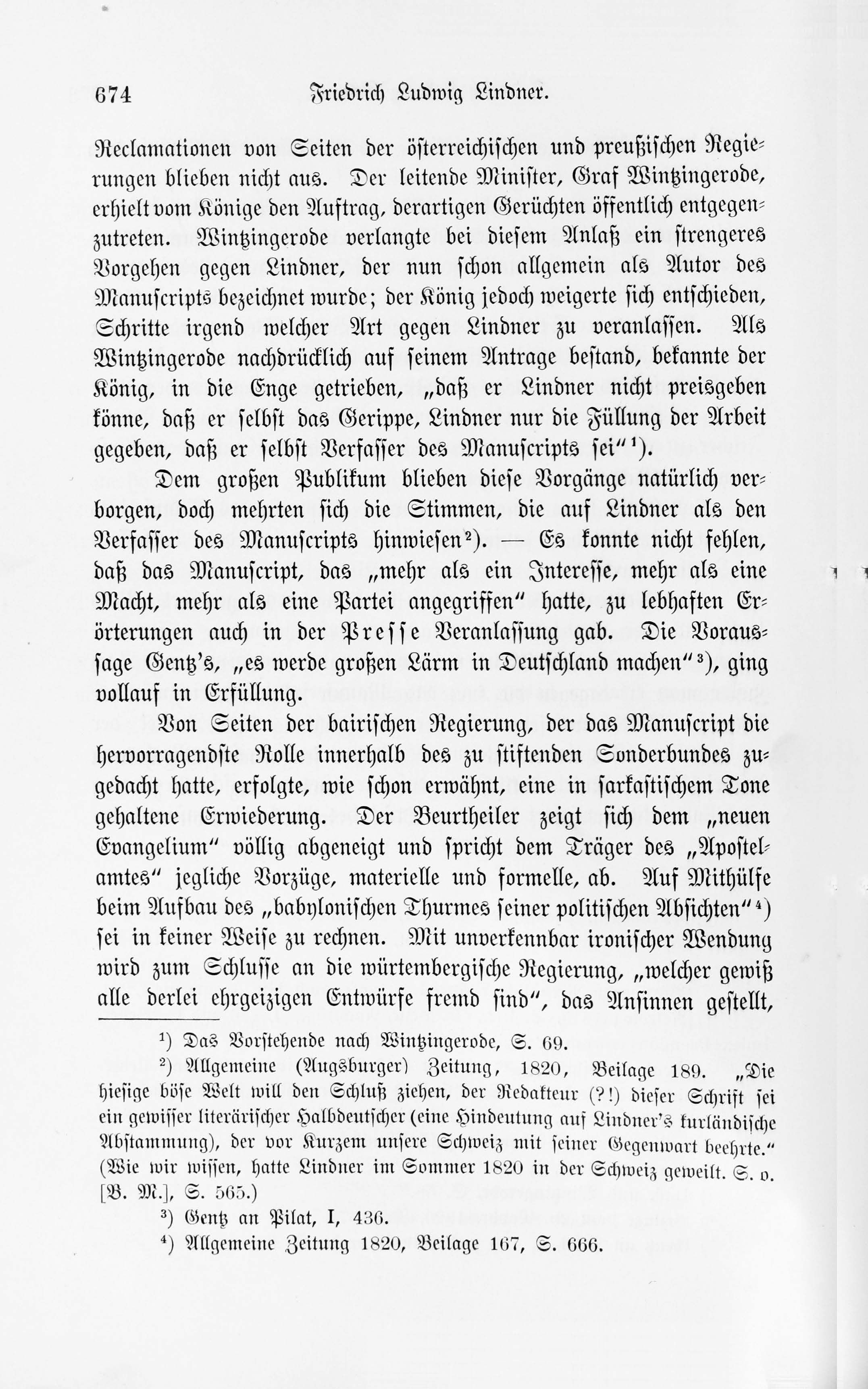 Leben und Schriften des Kurländers Friedrich Ludwig Lindner [2] (1895) | 4. Põhitekst