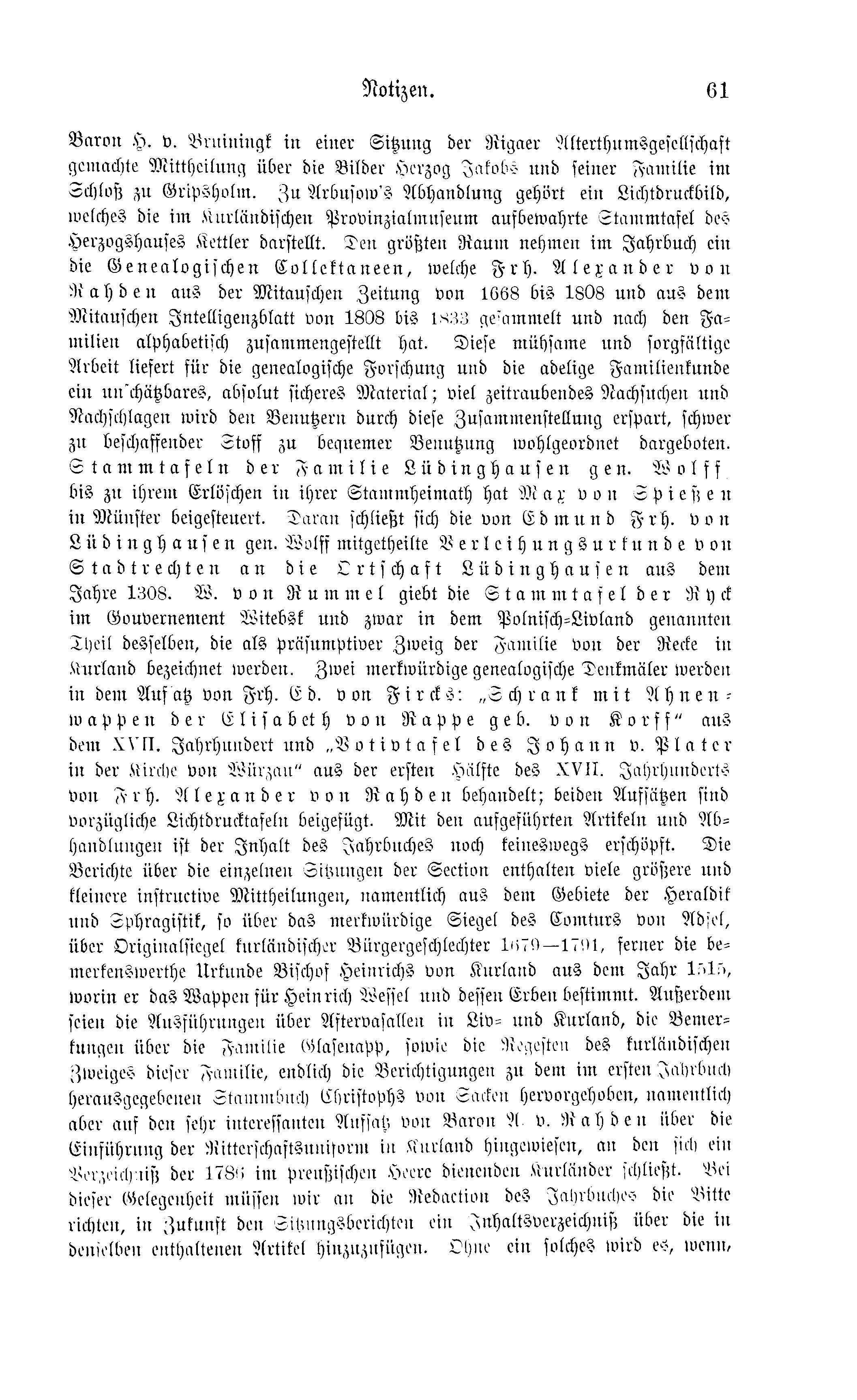 Baltische Monatsschrift [43] (1896) | 65. (61) Haupttext