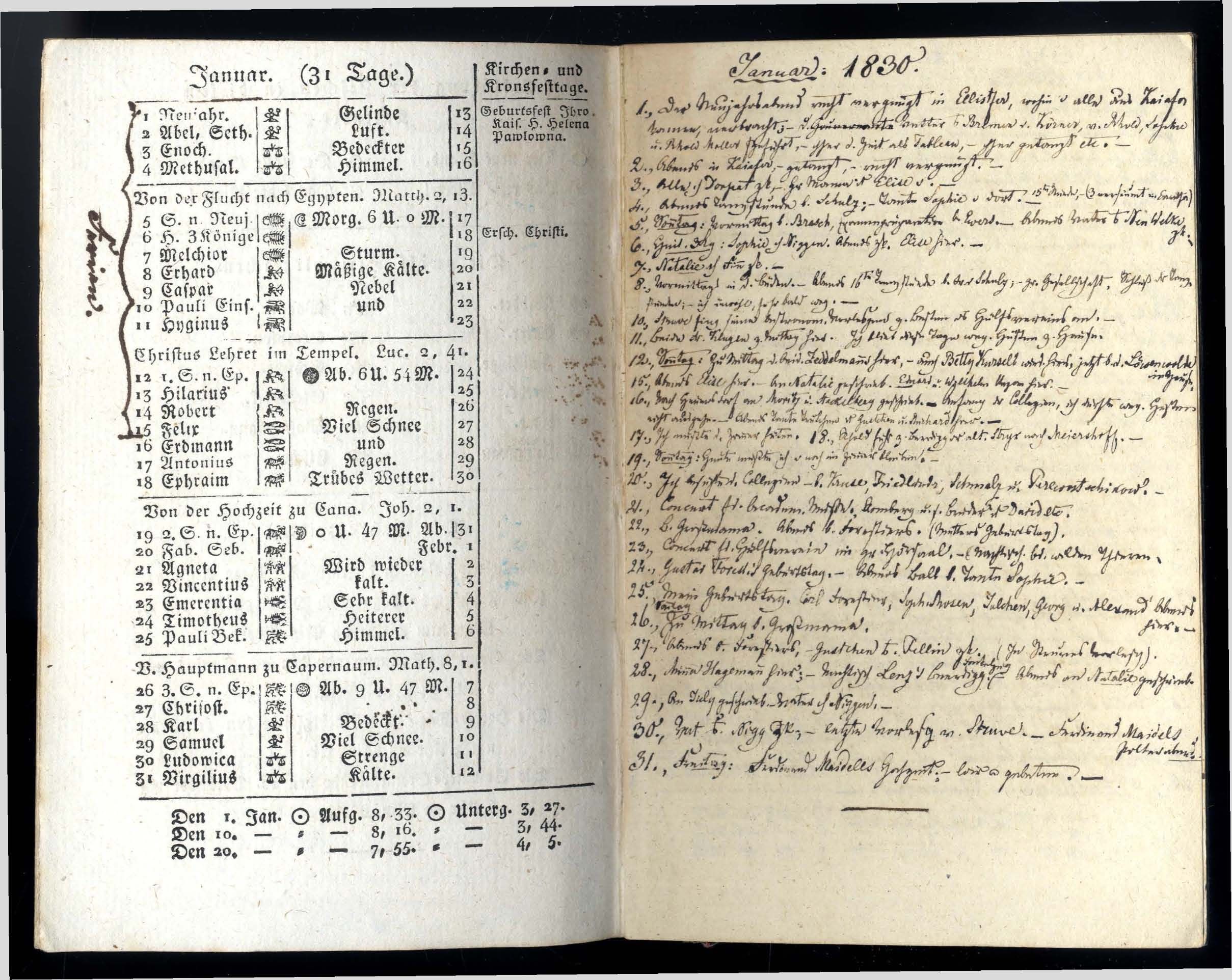 Dörptscher Kalender [1830] (1829) | 4. Main body of text