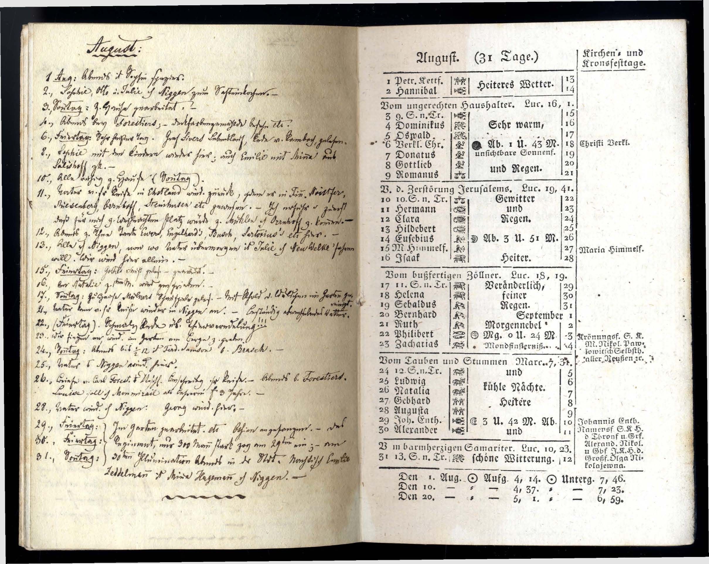 Dörptscher Kalender [1830] (1829) | 11. Põhitekst