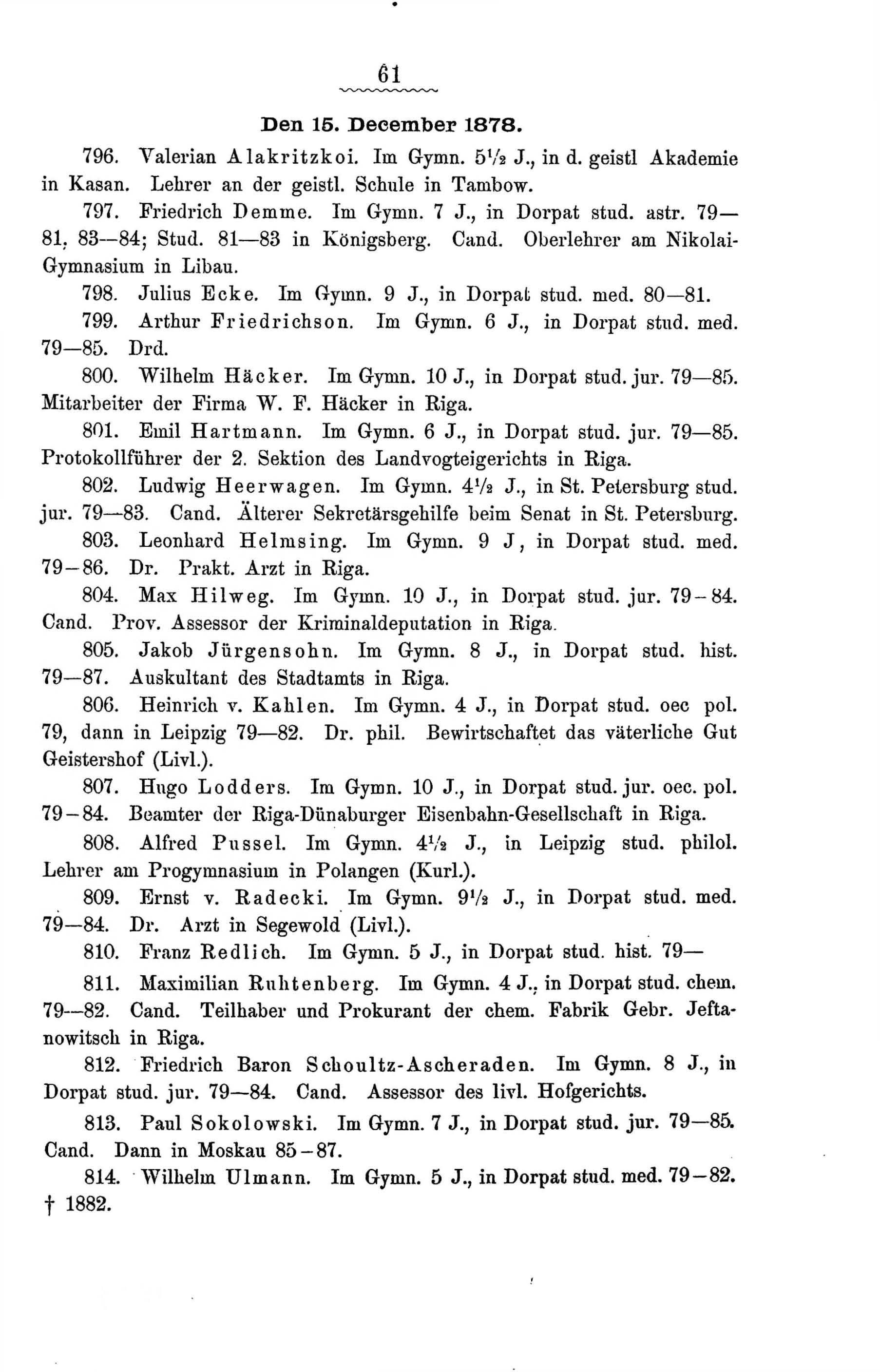 Zur Geschichte des Gouvernements-Gymnasiums in Riga (1888) | 114. Haupttext