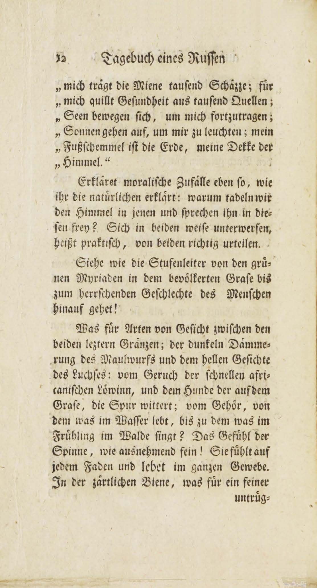 Auszug aus dem Tagebuch eines Russen auf seiner Reise nach Riga (1783) | 11. Main body of text