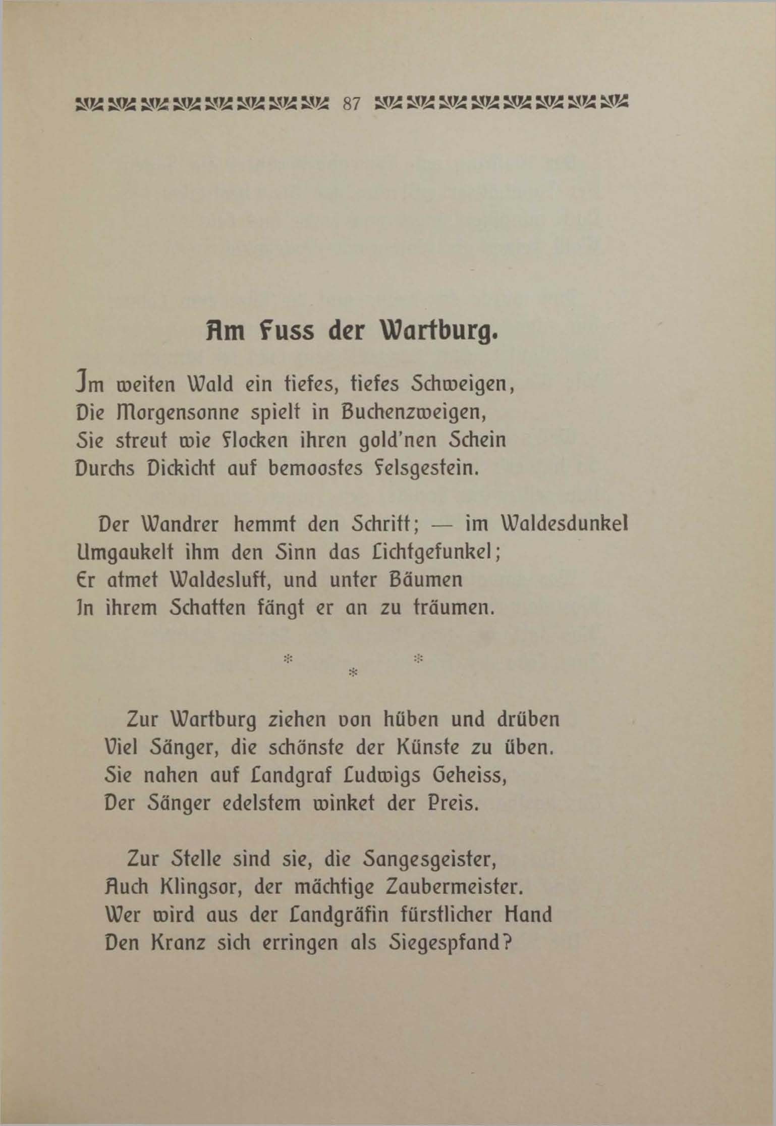 Am Fuss der Wartburg (1906) | 1. (87) Põhitekst