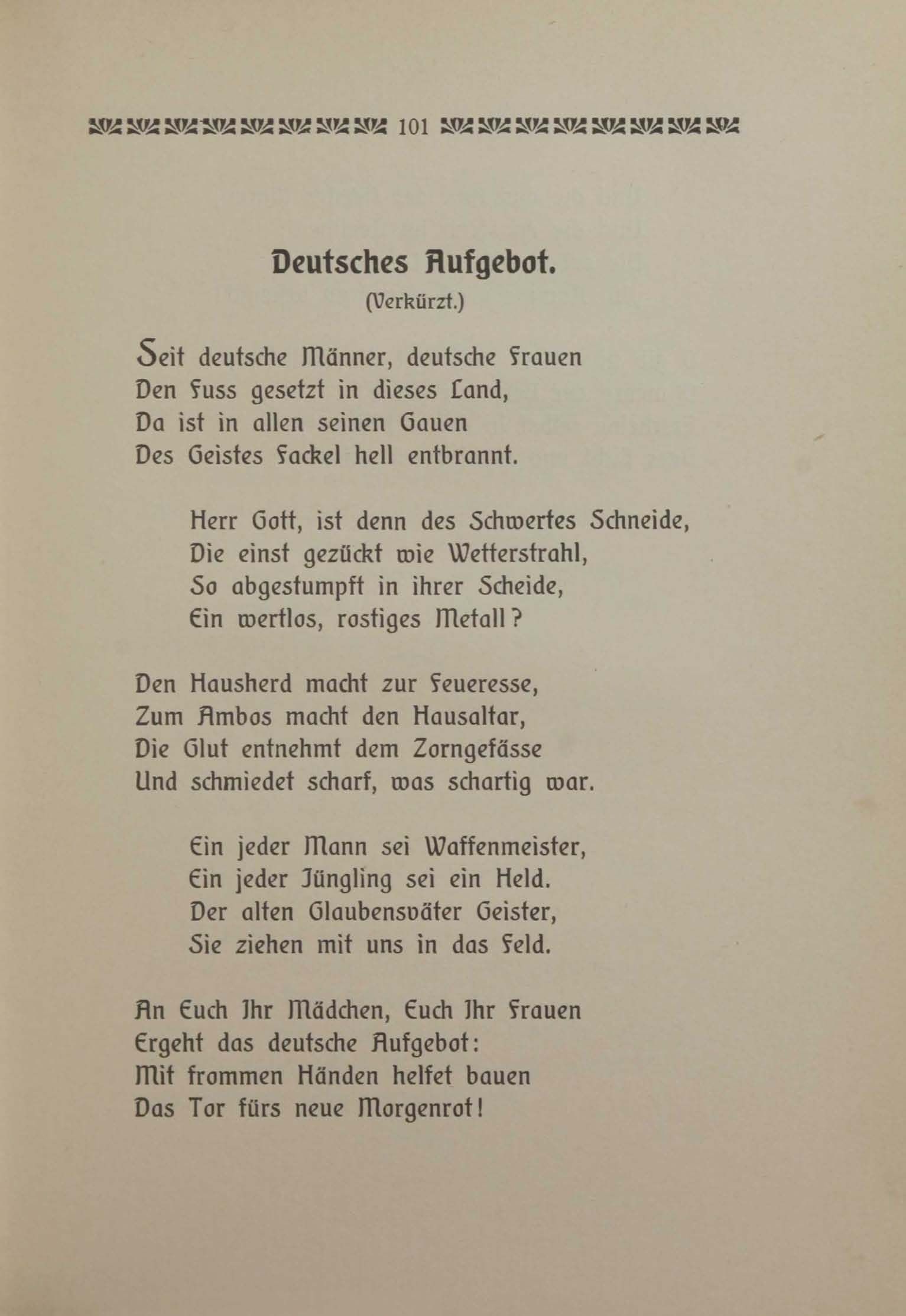 Deutsches Aufgebot (1906) | 1. (101) Haupttext