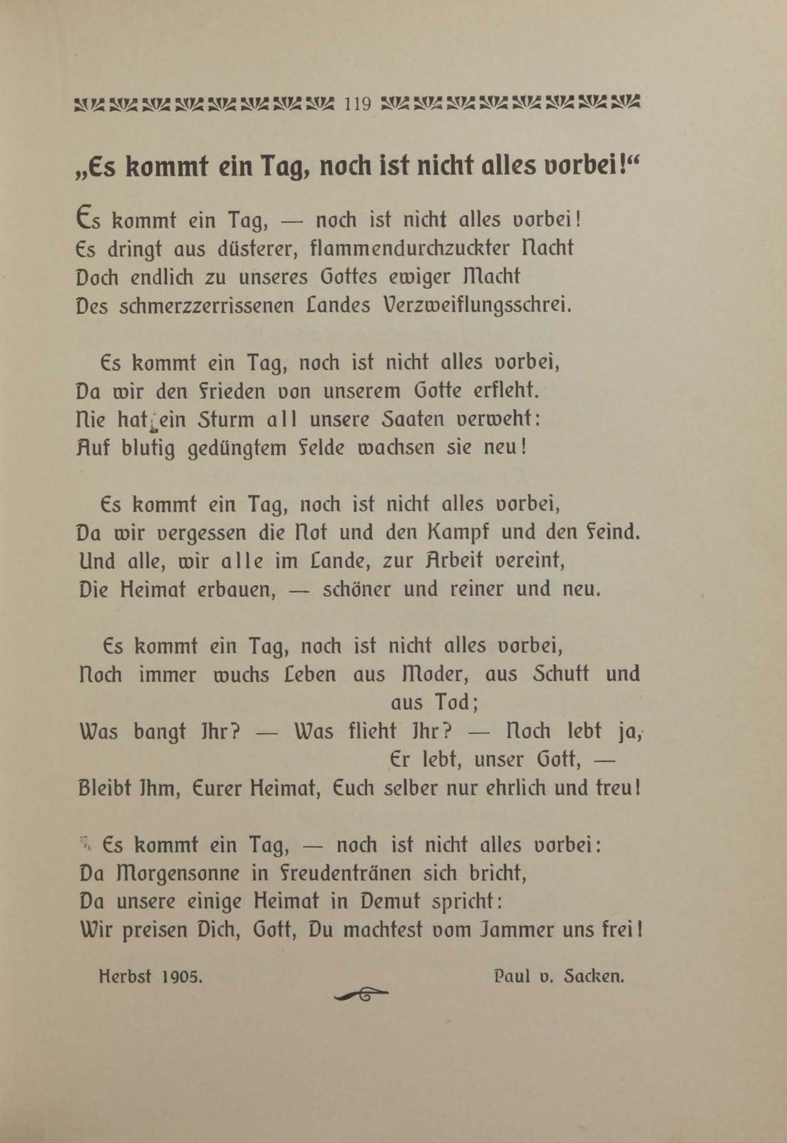 Es kommt ein Tag, noch ist nicht alles vorbei! (1906) | 1. (119) Main body of text