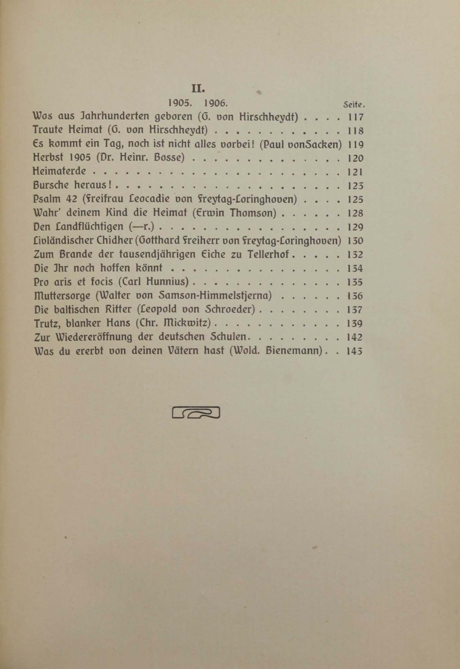 Unsre Heimat (1906) | 142. Inhaltsverzeichnis