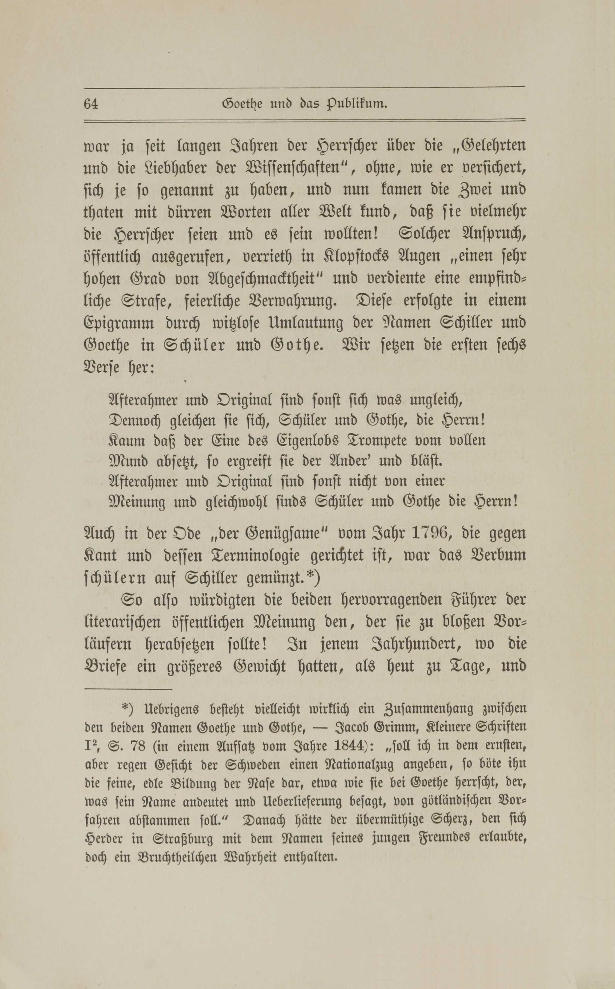 Gedanken über Goethe (1887) | 65. (64) Põhitekst