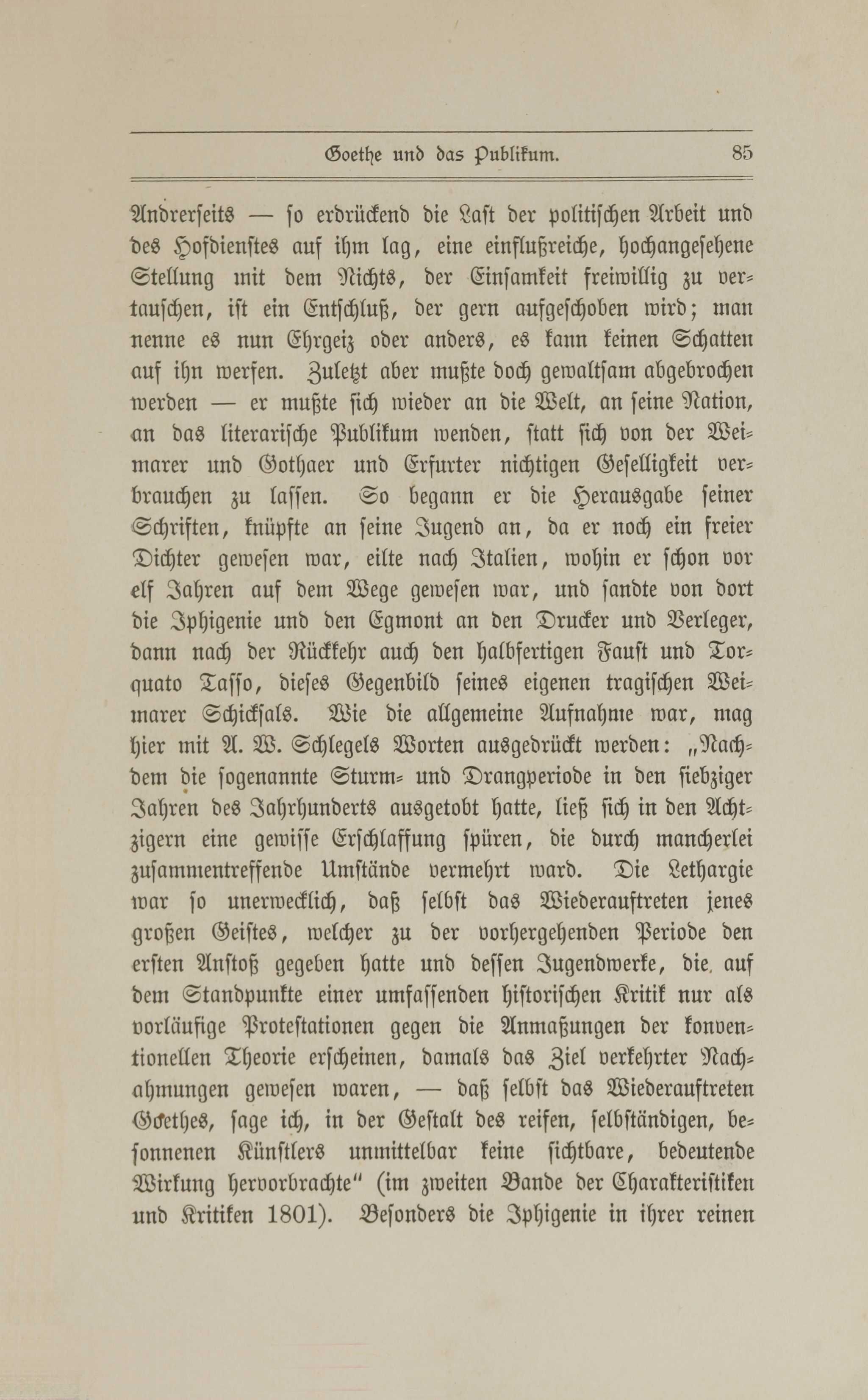 Gedanken über Goethe (1887) | 86. (85) Põhitekst
