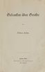 Gedanken über Goethe (1887) | 1. Tiitelleht