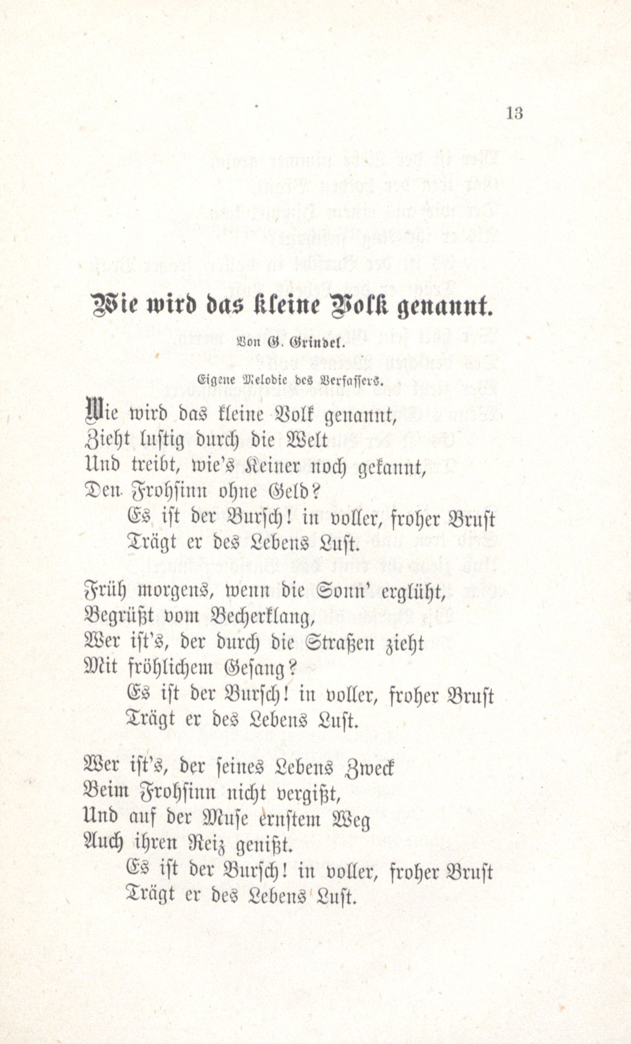 Erinnerung an die Fraternitas (1880) | 14. (13) Main body of text