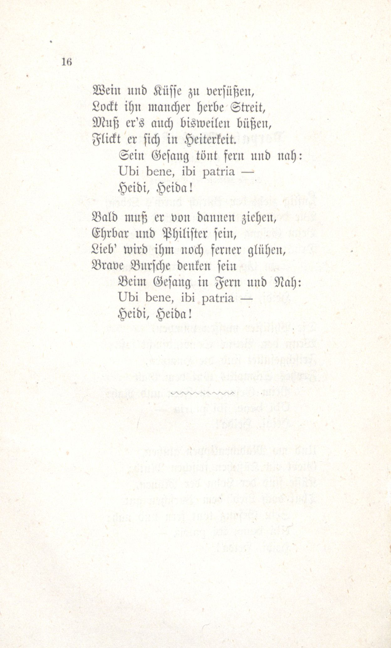 Erinnerung an die Fraternitas (1880) | 17. (16) Haupttext